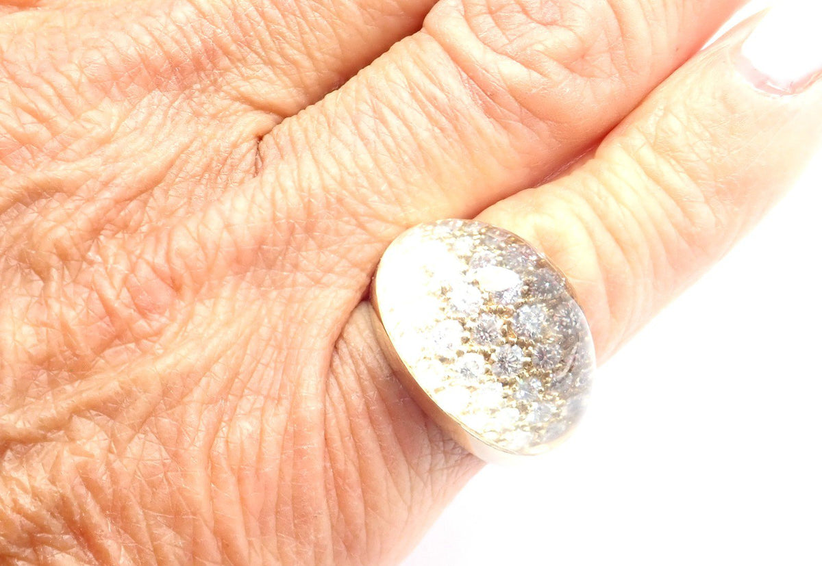 Cartier Jewelry & Watches:Fine Jewelry:Rings Authentic Cartier Myst de Cartier 18k Yellow Gold Diamond Rock Crystal Dome Ring