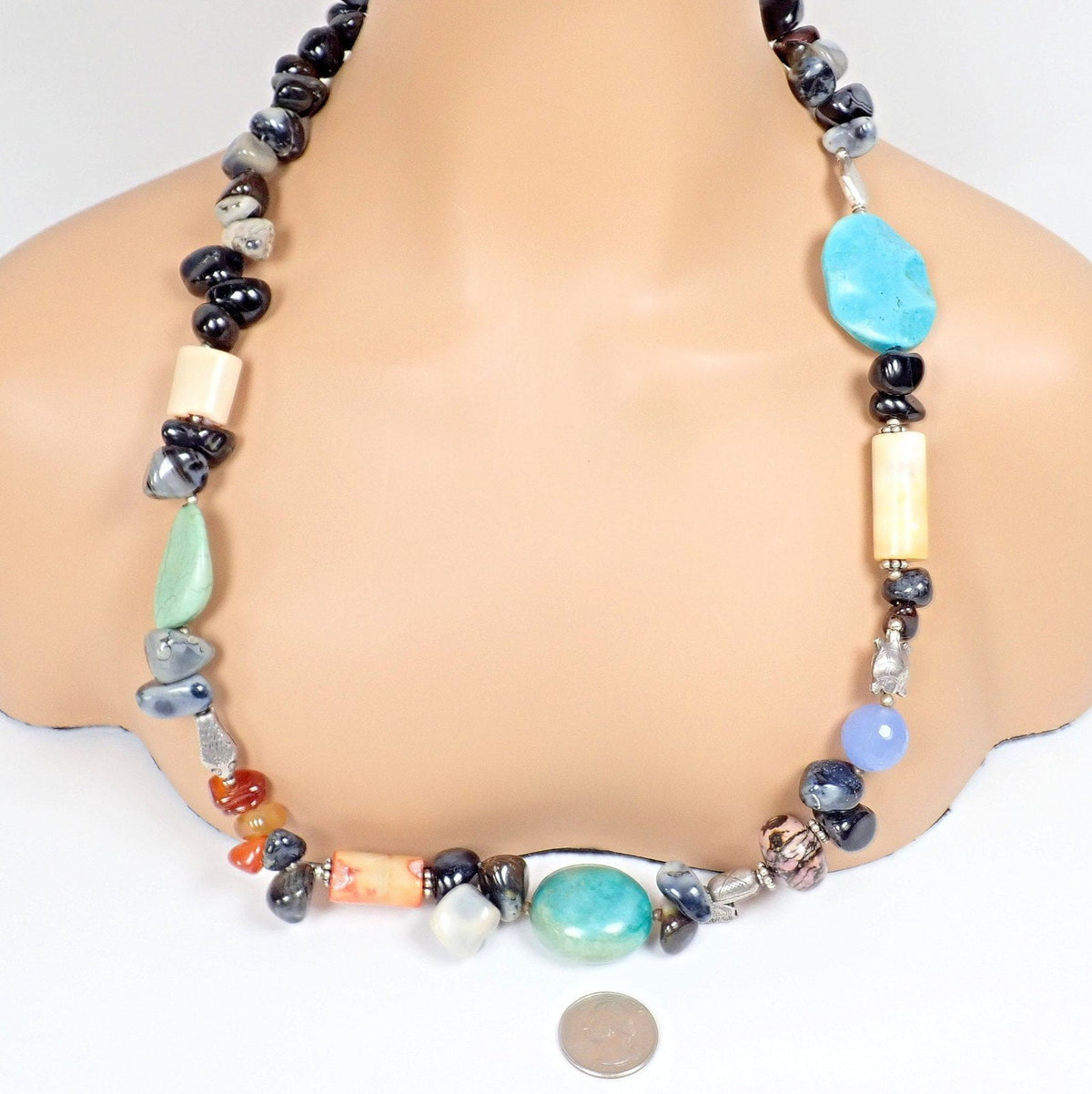 Buccellati Jewelry & Watches:Fine Jewelry:Necklaces & Pendants Rare! Mario Buccellati Free Time Silver Large Snake Turtle River Stone Necklace