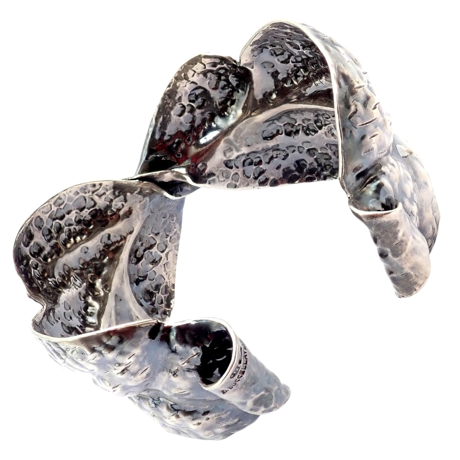 Buccellati Jewelry & Watches:Fine Jewelry:Bracelets & Charms Rare! Vintage Mario Buccellati Silver Magnolia Leaf Branch Cuff Bracelet