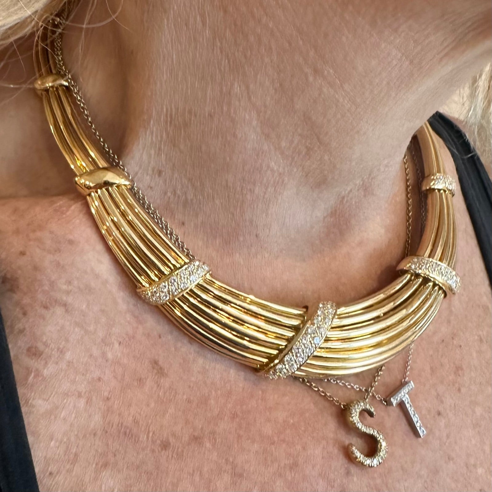 Van Cleef & Arpels Jewelry & Watches:Fine Jewelry:Necklaces & Pendants Vintage! Authentic Van Cleef & Arpels 18k Yellow Gold Diamond Choker Necklace