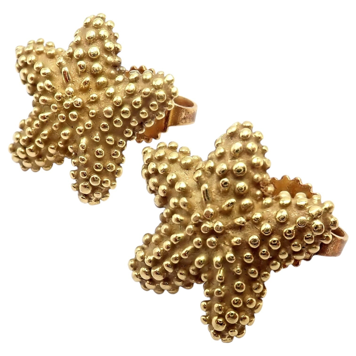 Tiffany & Co. Jewelry & Watches:Fine Jewelry:Earrings Rare! Vintage Tiffany & Co 18k Yellow Gold Bumpy Starfish Stud Earrings