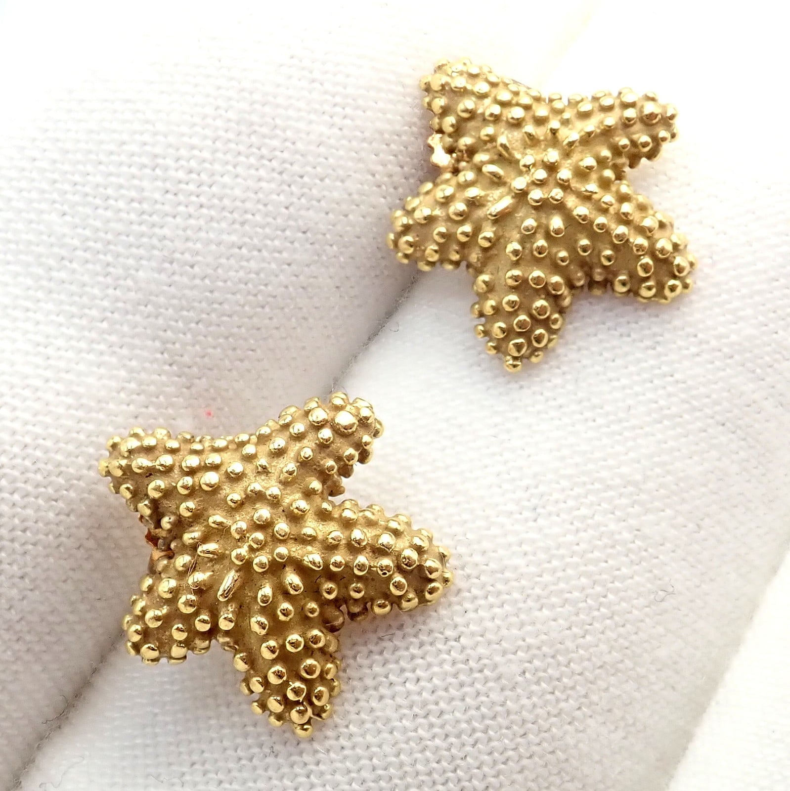 Tiffany & Co. Jewelry & Watches:Fine Jewelry:Earrings Rare! Vintage Tiffany & Co 18k Yellow Gold Bumpy Starfish Stud Earrings