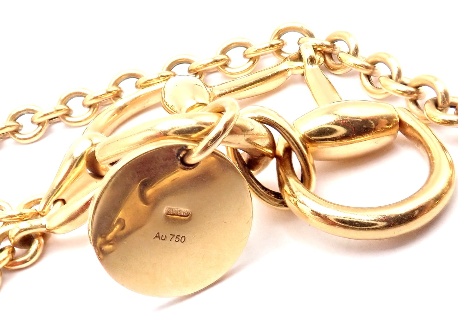 Gucci Jewelry & Watches:Fine Jewelry:Necklaces & Pendants Authentic! Gucci Equestrian 18k Yellow Gold 36" Long Horsebit Link Necklace