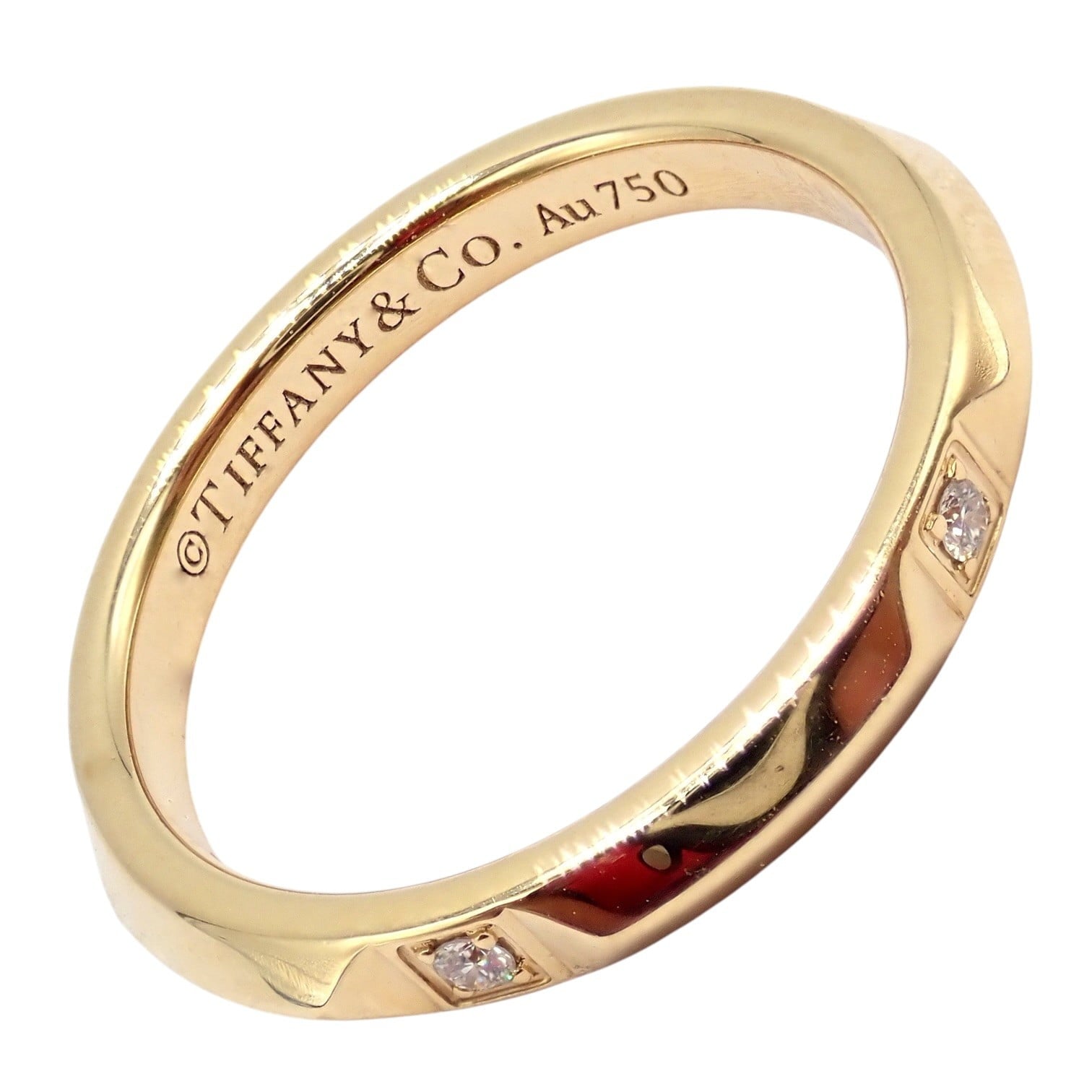 Tiffany & Co. Jewelry & Watches:Fine Jewelry:Rings Authentic! Tiffany & Co. 18k Yellow Gold Diamond True 2.5mm Band Ring sz 6