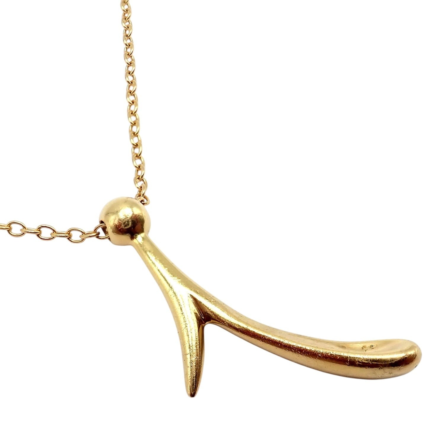 Tiffany & Co. Jewelry & Watches:Fine Jewelry:Necklaces & Pendants Vintage! Tiffany & Co Peretti 18k Gold 31" Chain Initial I Pendant Necklace 1983