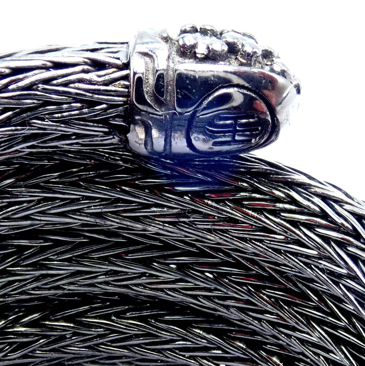 John Hardy Jewelry & Watches:Fine Jewelry:Rings John Hardy JH Silver Blackened Sterling Silver Diamond Coil Ring sz 6