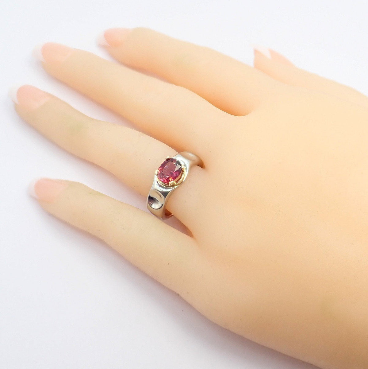 Tiffany & Co. Jewelry & Watches:Vintage & Antique Jewelry:Rings Tiffany & Co. Platinum 18k Yellow Gold Picasso Pink Tourmaline Groove Ring