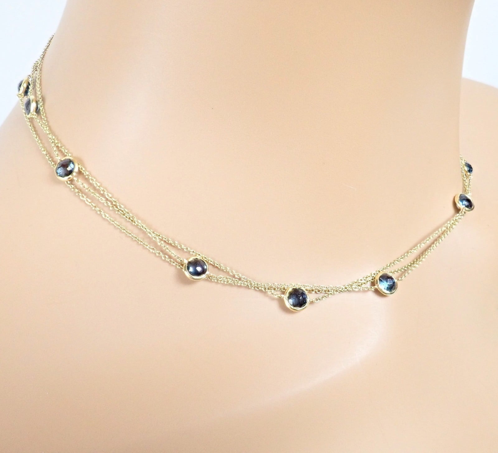 IPPOLITA Jewelry & Watches:Fine Jewelry:Necklaces & Pendants Ippolita 18k Yellow Gold 14 Station Blue Sapphire 48" Long Lollipop Necklace