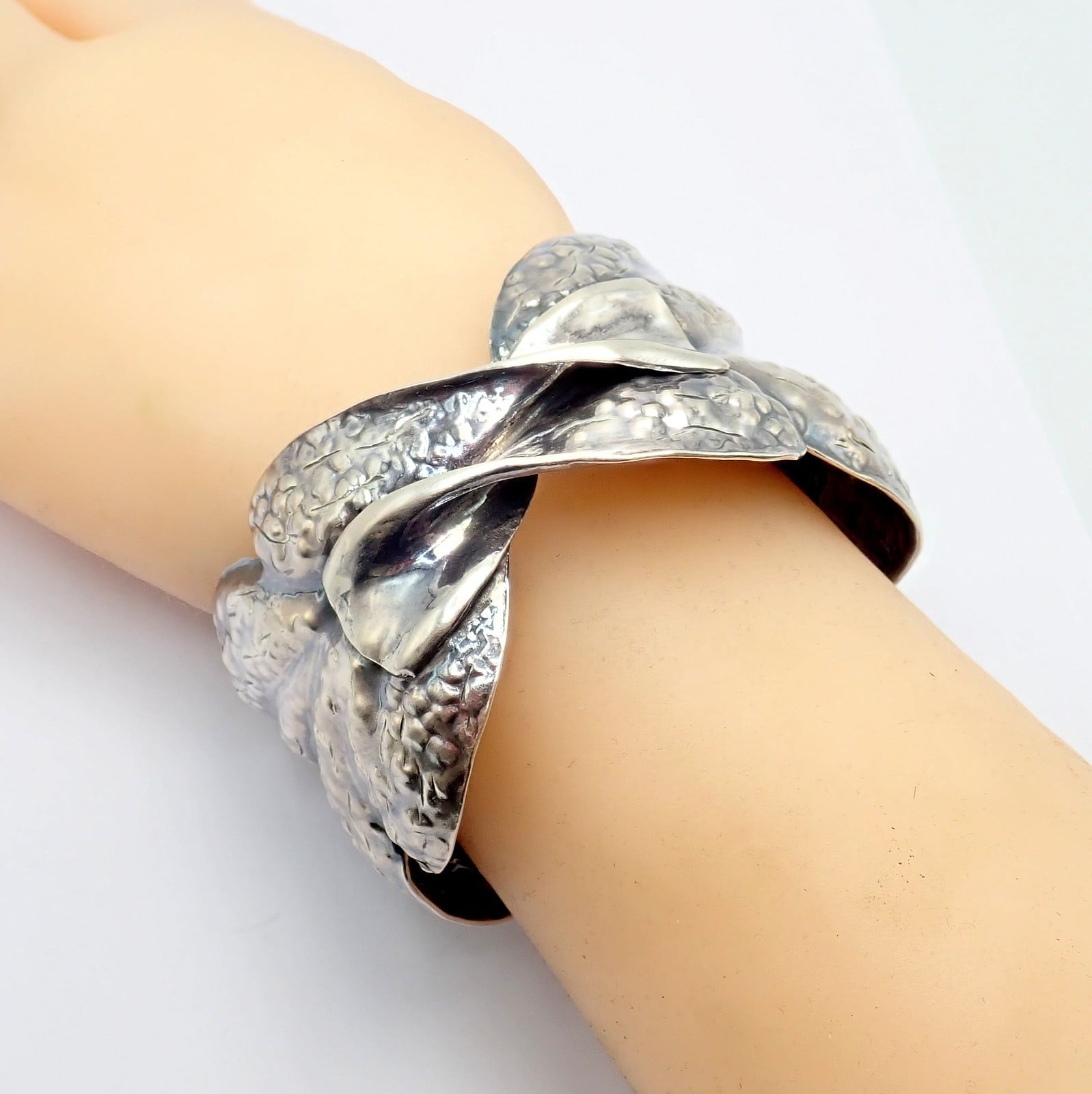 Buccellati Jewelry & Watches:Fine Jewelry:Bracelets & Charms Rare! Vintage Mario Buccellati Silver Magnolia Leaf Branch Cuff Bracelet