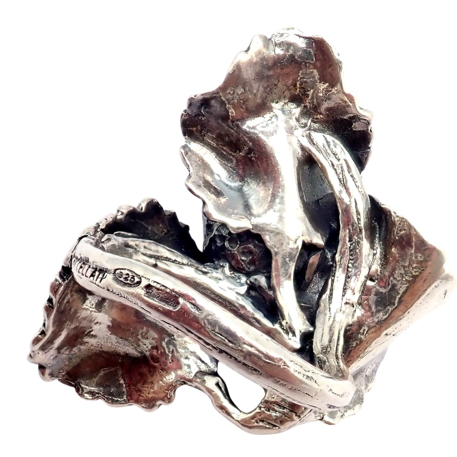 Buccellati Jewelry & Watches:Fine Jewelry:Rings Rare! Vintage Mario Buccellati Silver Strawberry Leaf Branch Ring Sz 7