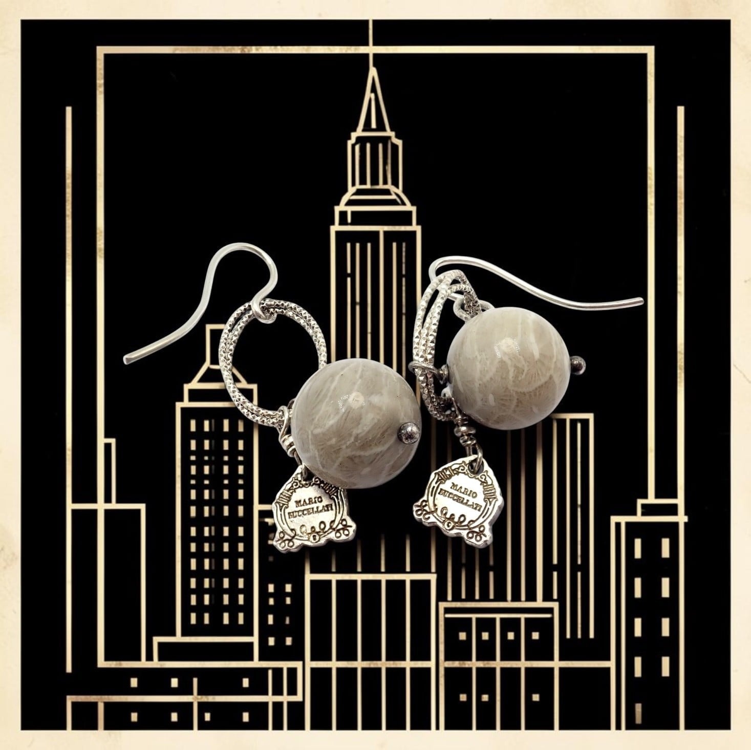 Buccellati Jewelry & Watches:Fine Jewelry:Earrings Rare! Mario Buccellati Free Time Silver Oval River Stone Earrings