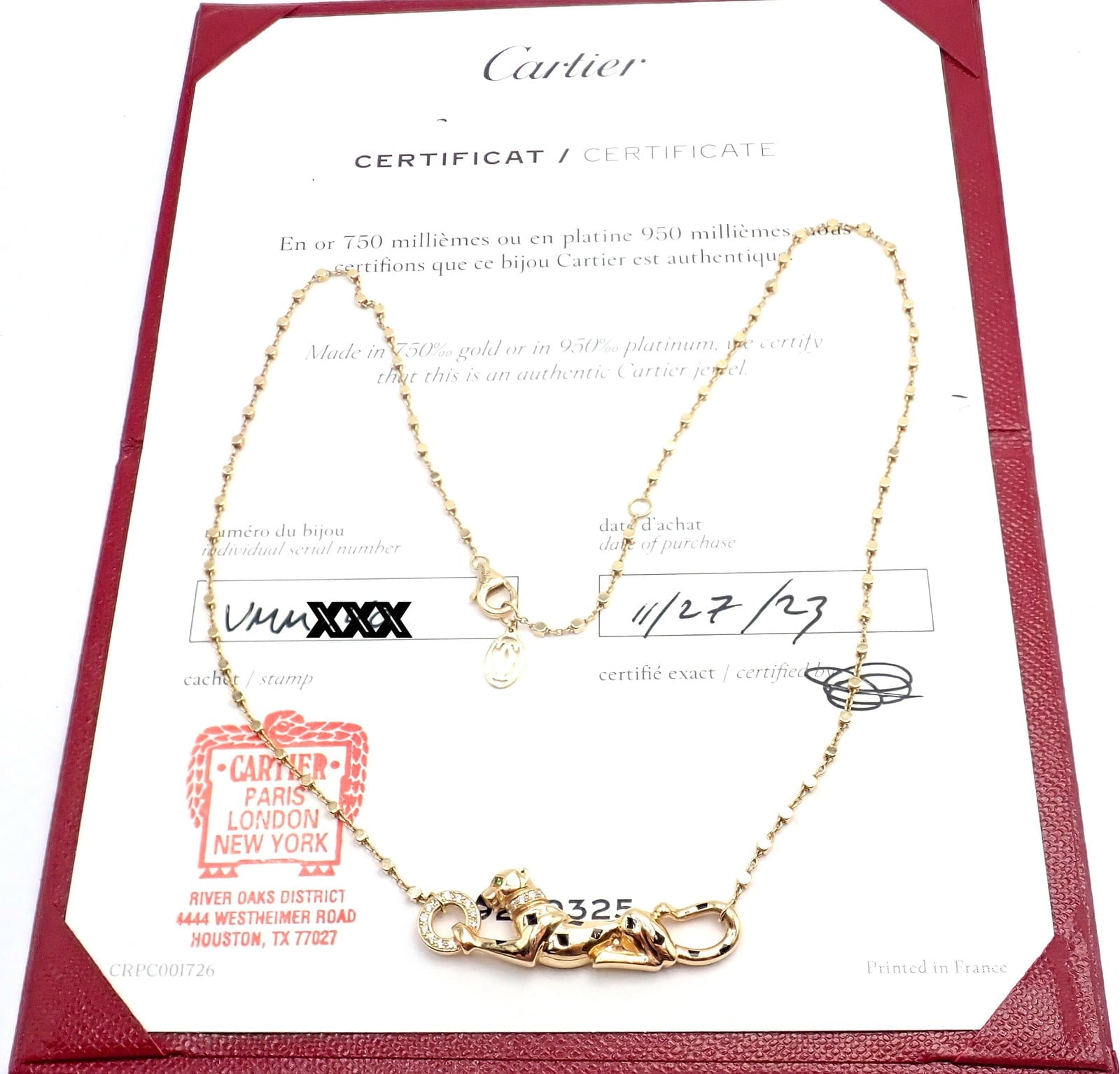Cartier Jewelry & Watches:Fine Jewelry:Necklaces & Pendants Authentic! Cartier Panther 18k Yellow Gold Diamond Tsavorite Necklace Cert.