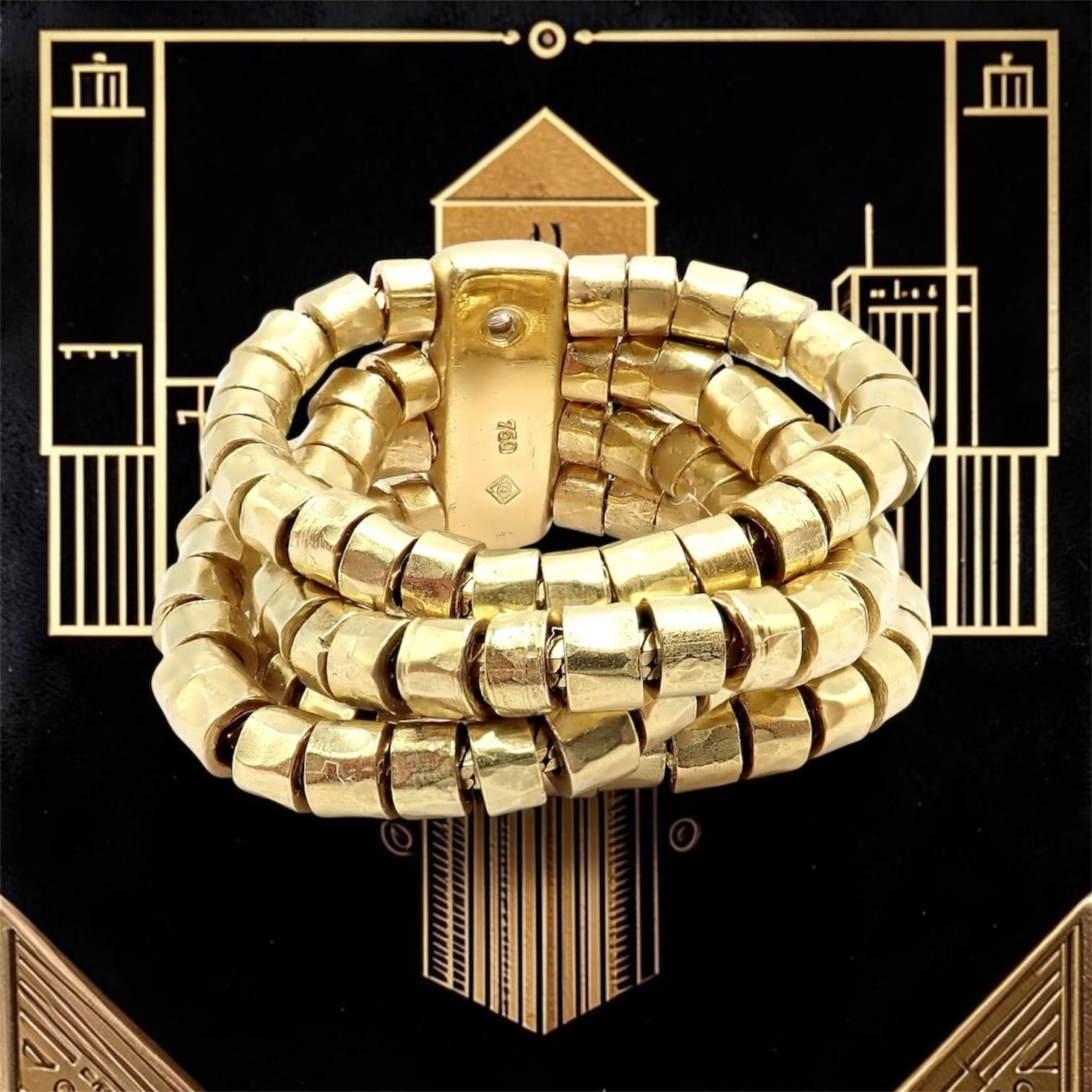 H.Stern Jewelry & Watches:Fine Jewelry:Rings Authentic! H. Stern 18k Yellow Gold Diamond 4 Strand Beaded Band Ring sz 7