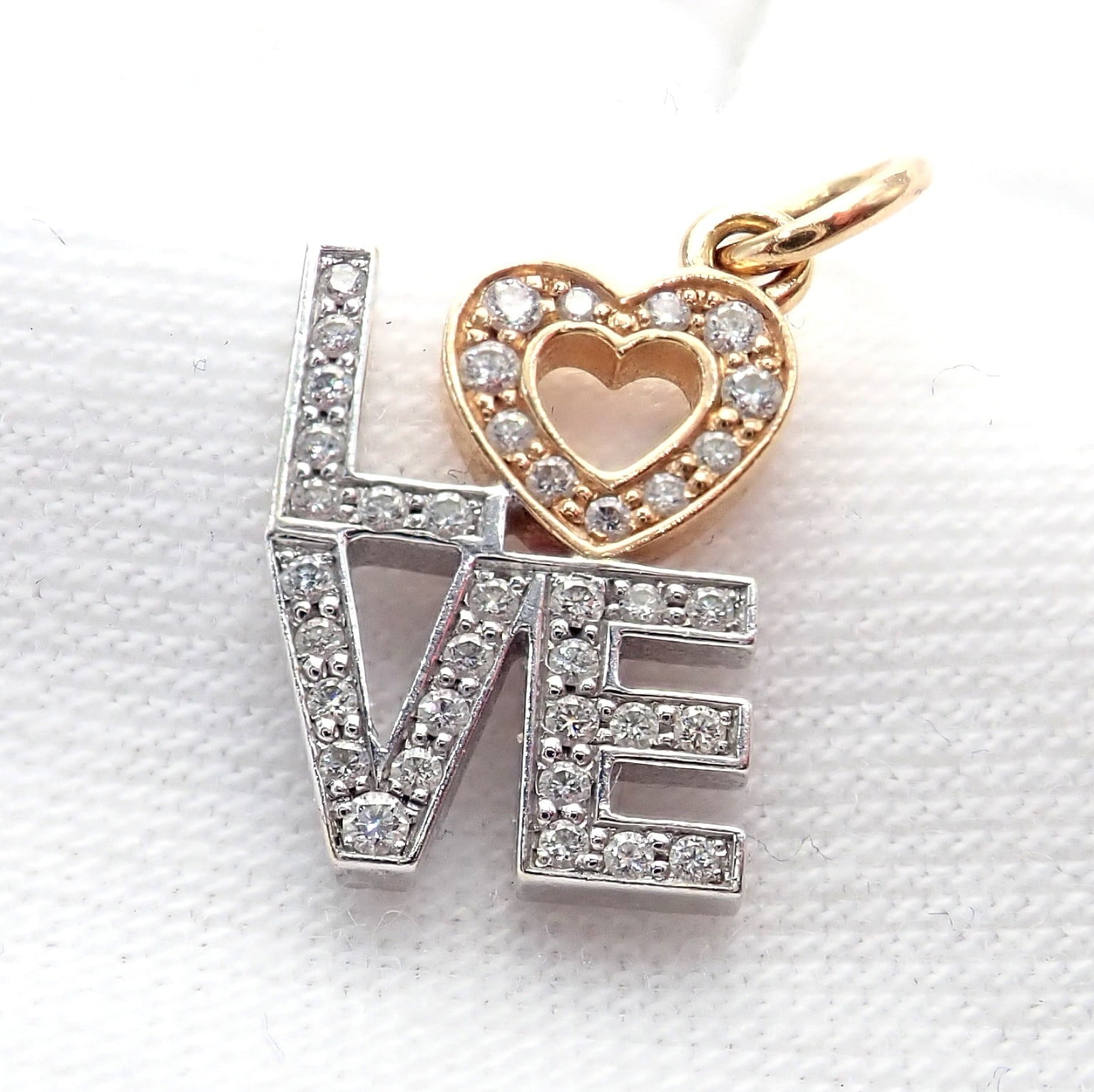 Tiffany & Co. Jewelry & Watches:Fine Jewelry:Necklaces & Pendants Tiffany & Co. 18k Yellow + White Gold LOVE Philadelphia Diamond Pendant Charm