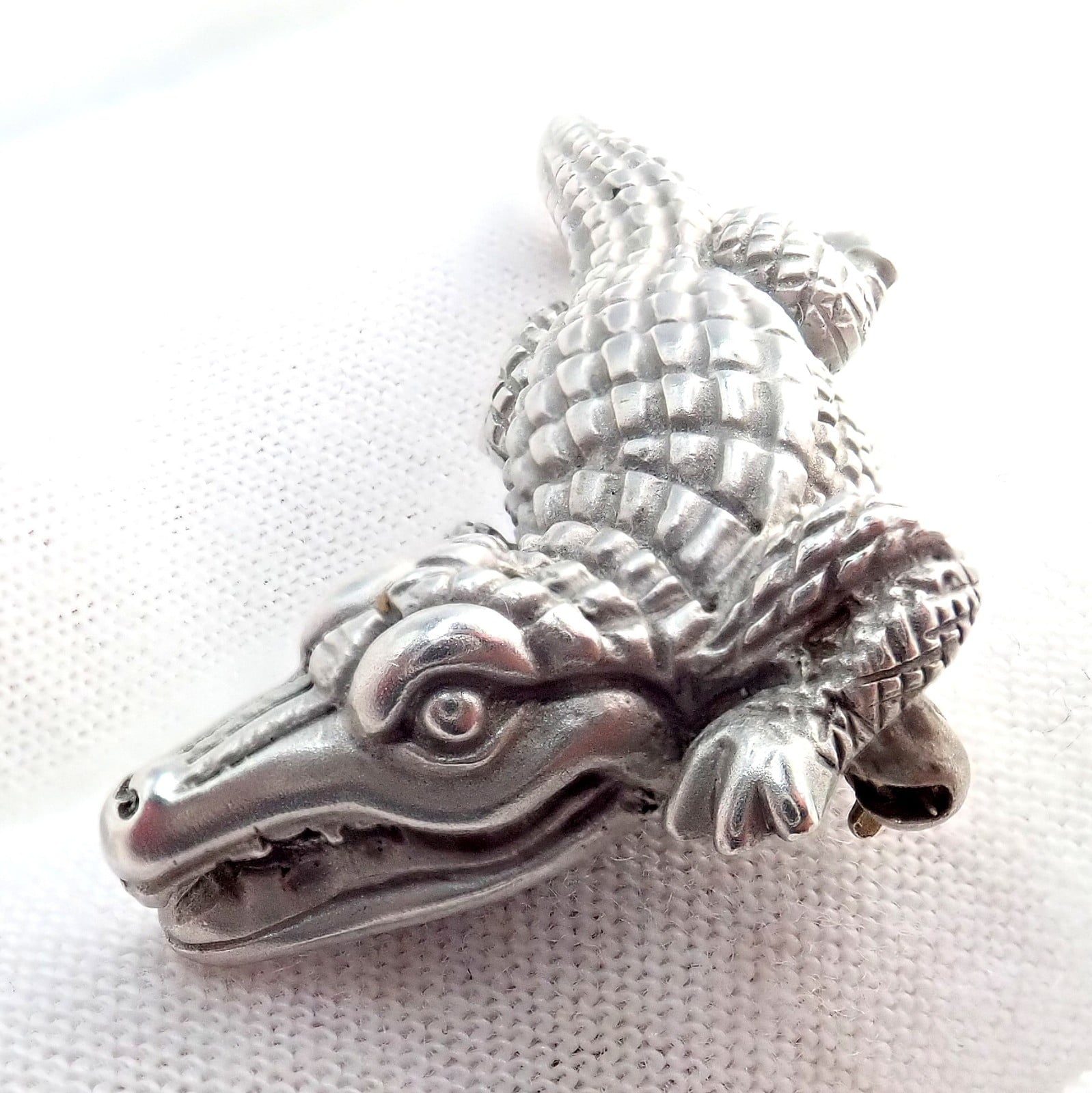 Rare! Vintage Kieselstein Cord 18k White Gold Alligator Brooch Pin 1988 | Fortrove