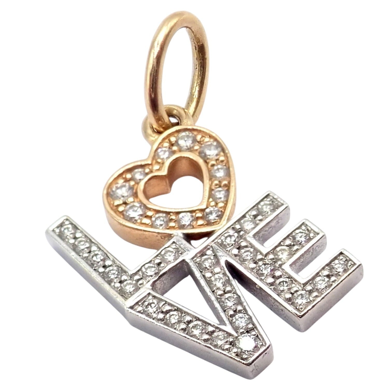 Tiffany & Co. Jewelry & Watches:Fine Jewelry:Necklaces & Pendants Tiffany & Co. 18k Yellow + White Gold LOVE Philadelphia Diamond Pendant Charm