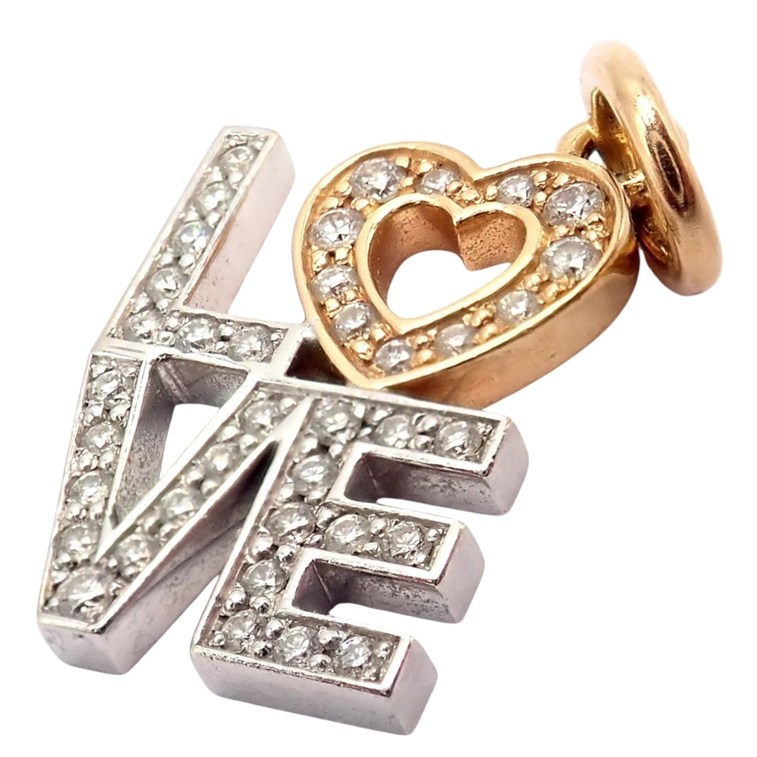 Tiffany & Co. Jewelry & Watches:Fine Jewelry:Necklaces & Pendants Tiffany & Co. 18k Yellow + White Gold LOVE Philadelphia Diamond Pendant Charm