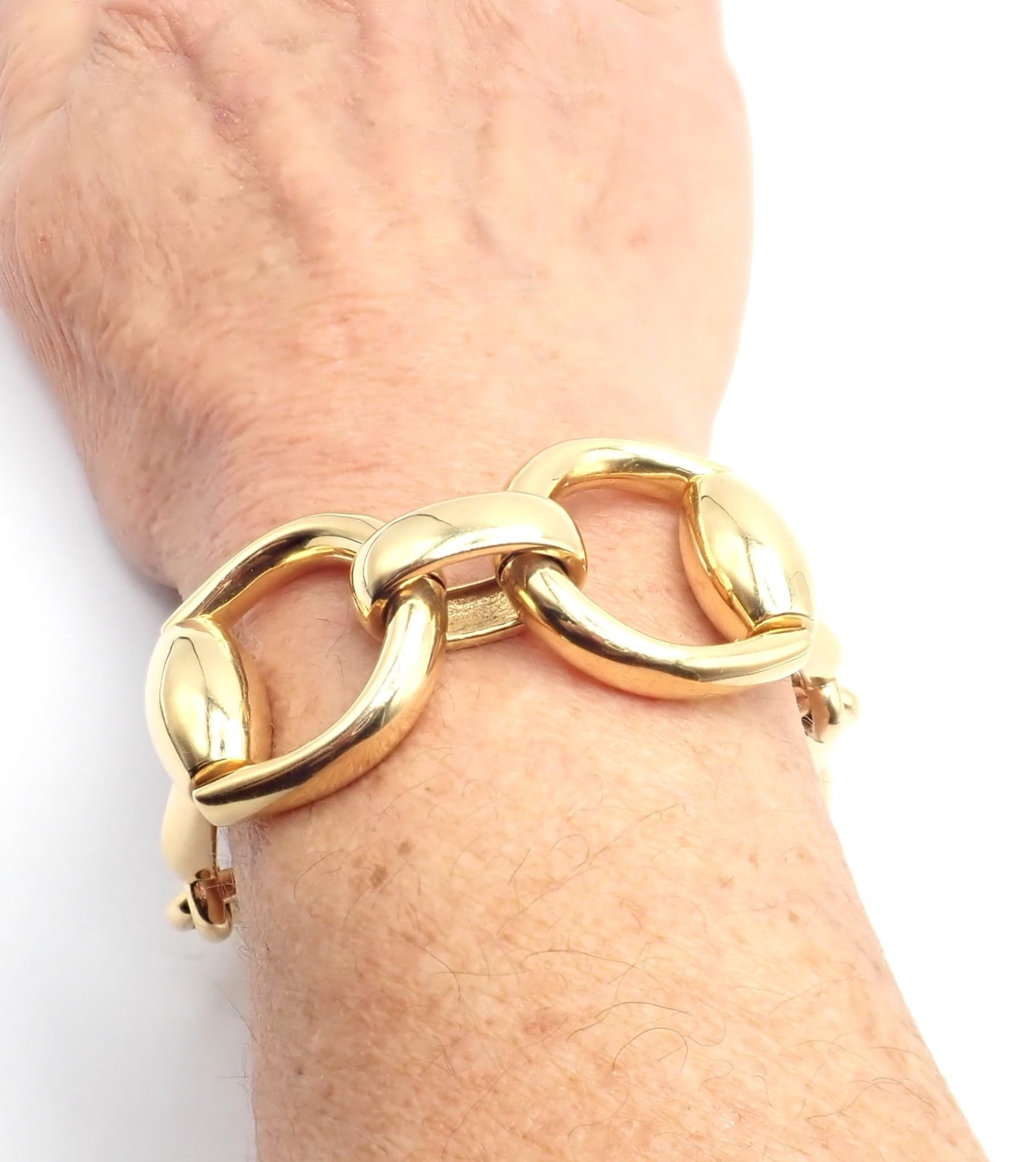 Gucci Jewelry & Watches:Fine Jewelry:Bracelets & Charms Authentic! Gucci Equestrian 18k Yellow Gold Large Horsebit Link Bracelet