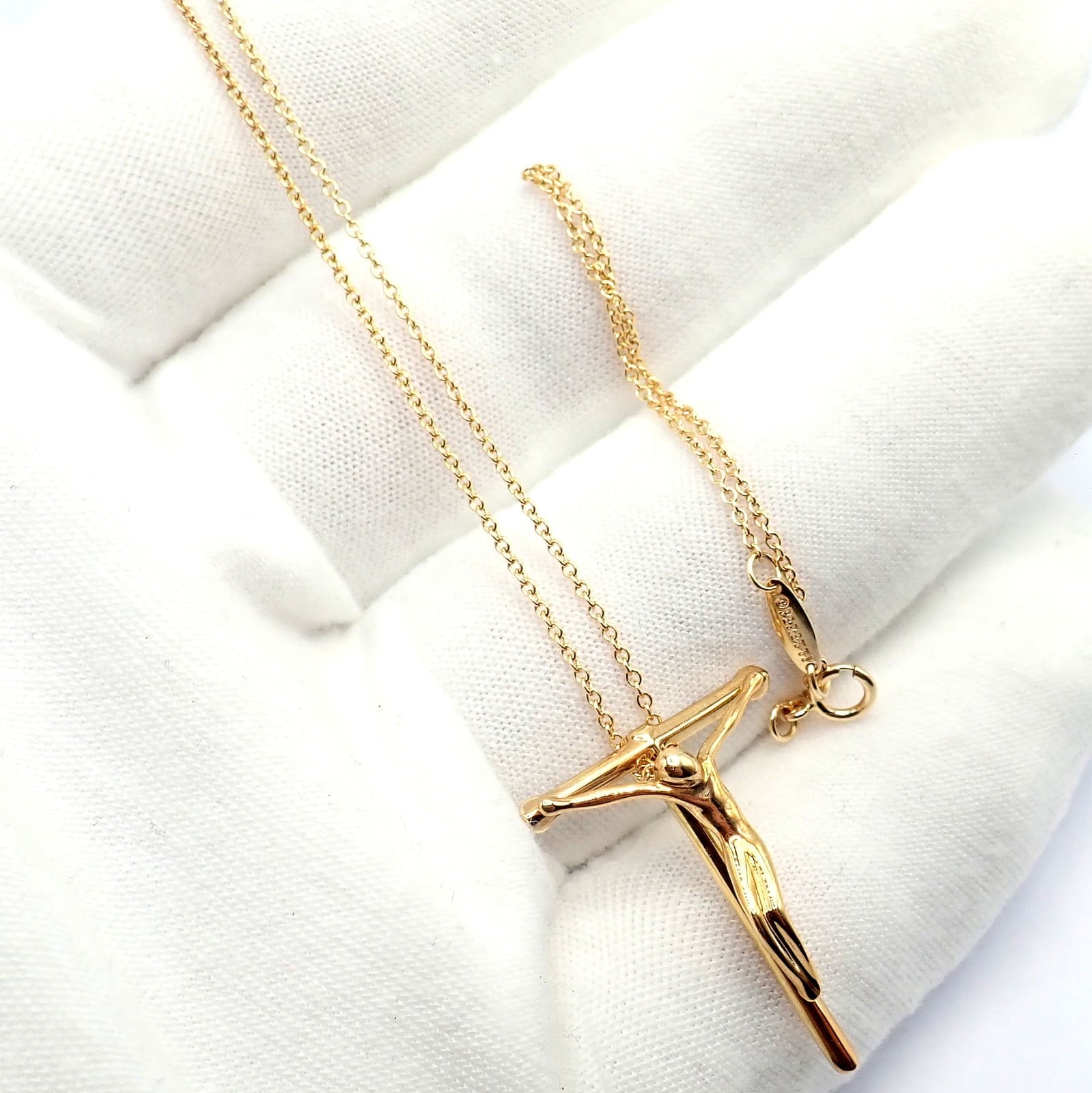 Tiffany & Co. Jewelry & Watches:Fine Jewelry:Necklaces & Pendants Vintage! Tiffany & Co Peretti 18k Gold Jesus Rosary Cross Pendant Necklace