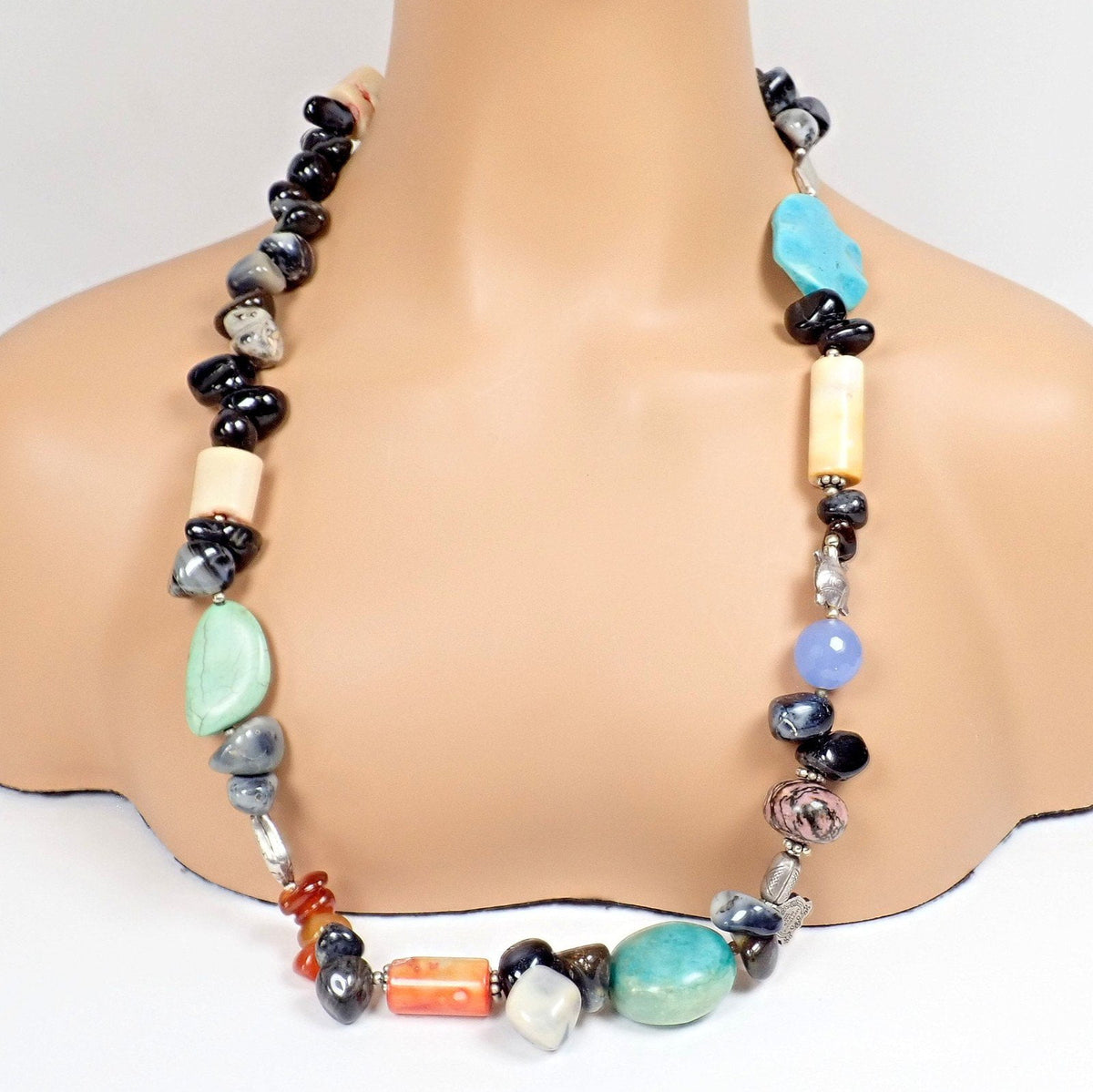 Buccellati Jewelry & Watches:Fine Jewelry:Necklaces & Pendants Rare! Mario Buccellati Free Time Silver Large Snake Turtle River Stone Necklace