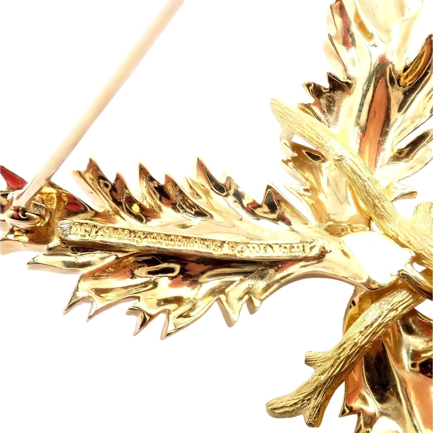 Tiffany & Co. Jewelry & Watches:Fine Jewelry:Brooches & Pins Vintage Tiffany & Co Schlumberger 18k Yellow Gold Large Leaf Brooch Pin