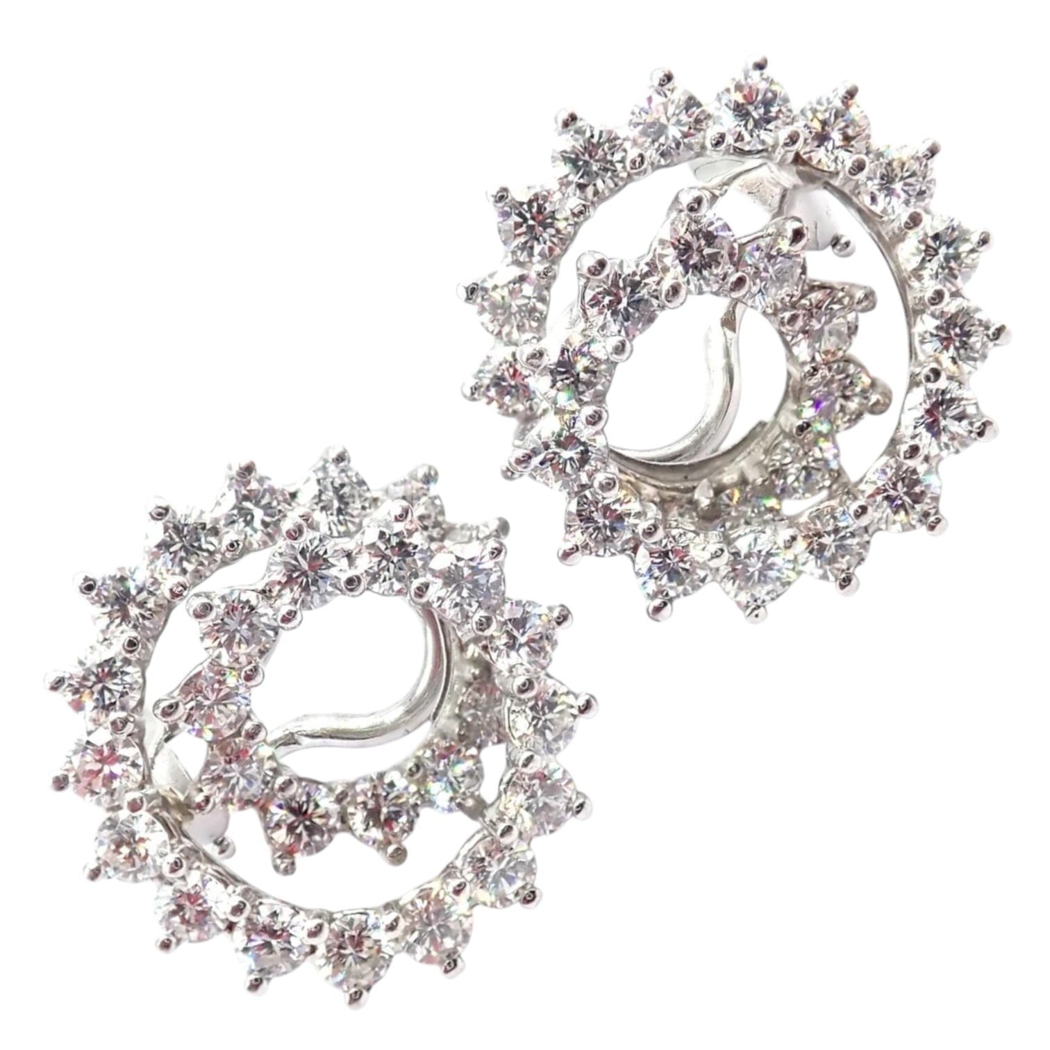 Tiffany & Co. Jewelry & Watches:Fine Jewelry:Earrings Authentic! Vintage Tiffany & Co Irid Platinum Diamond Swirl Earrings