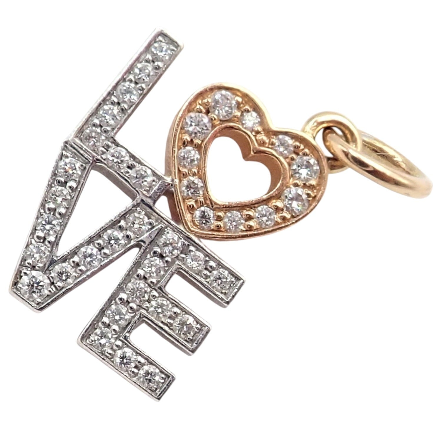 Tiffany & Co. Jewelry & Watches:Fine Jewelry:Necklaces & Pendants Tiffany & Co. 18k Yellow + White Gold LOVE Philadelphia Diamond Pendant Charm