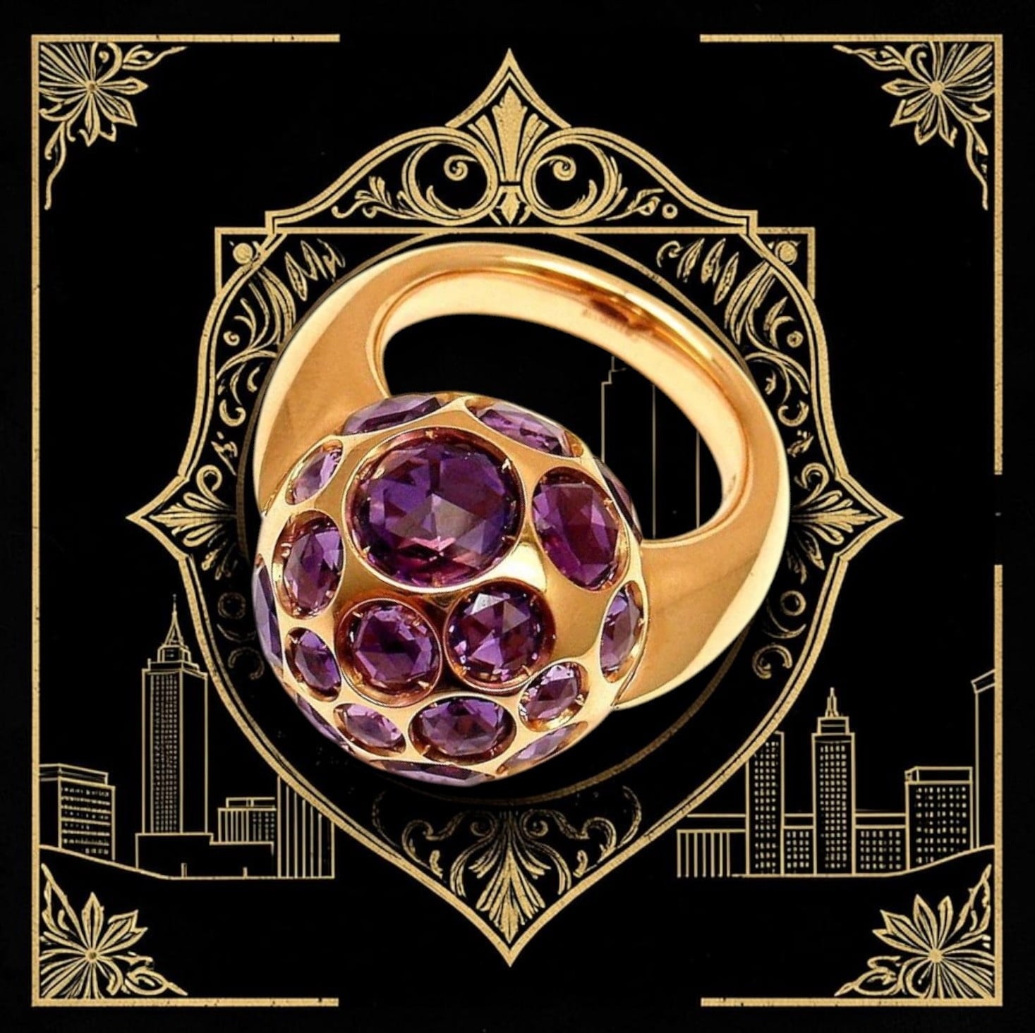 Authentic! Pomellato Harem 18K Gold Amethyst Ring Sz 4.5 | Fortrove
