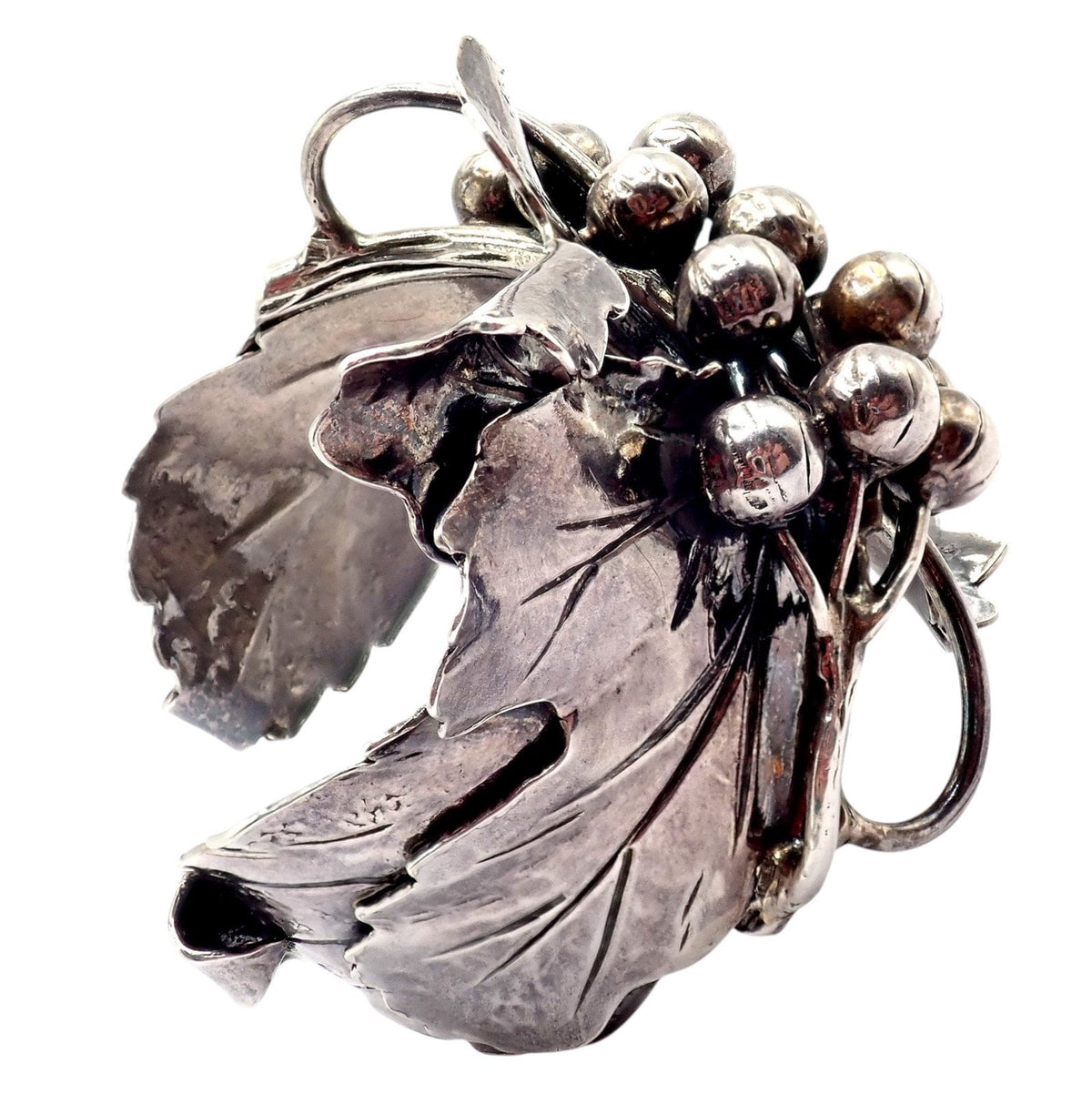 Buccellati Jewelry & Watches:Fine Jewelry:Bracelets & Charms Rare! Vintage Mario Buccellati Silver Berry Leaf Branch Wide Cuff Bracelet