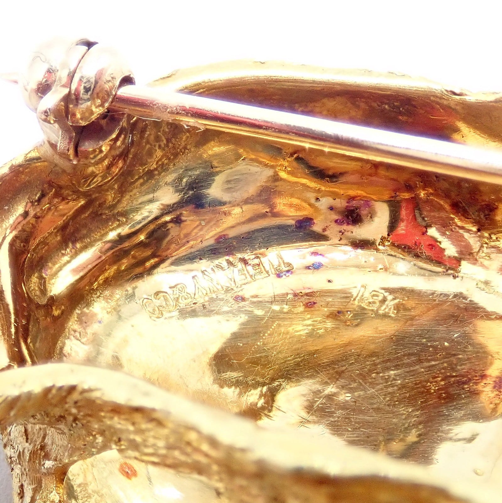 Vintage! Tiffany & Co. 18k Yellow Gold Diamond Ruby Bear Stock Market Pin Brooch | Fortrove