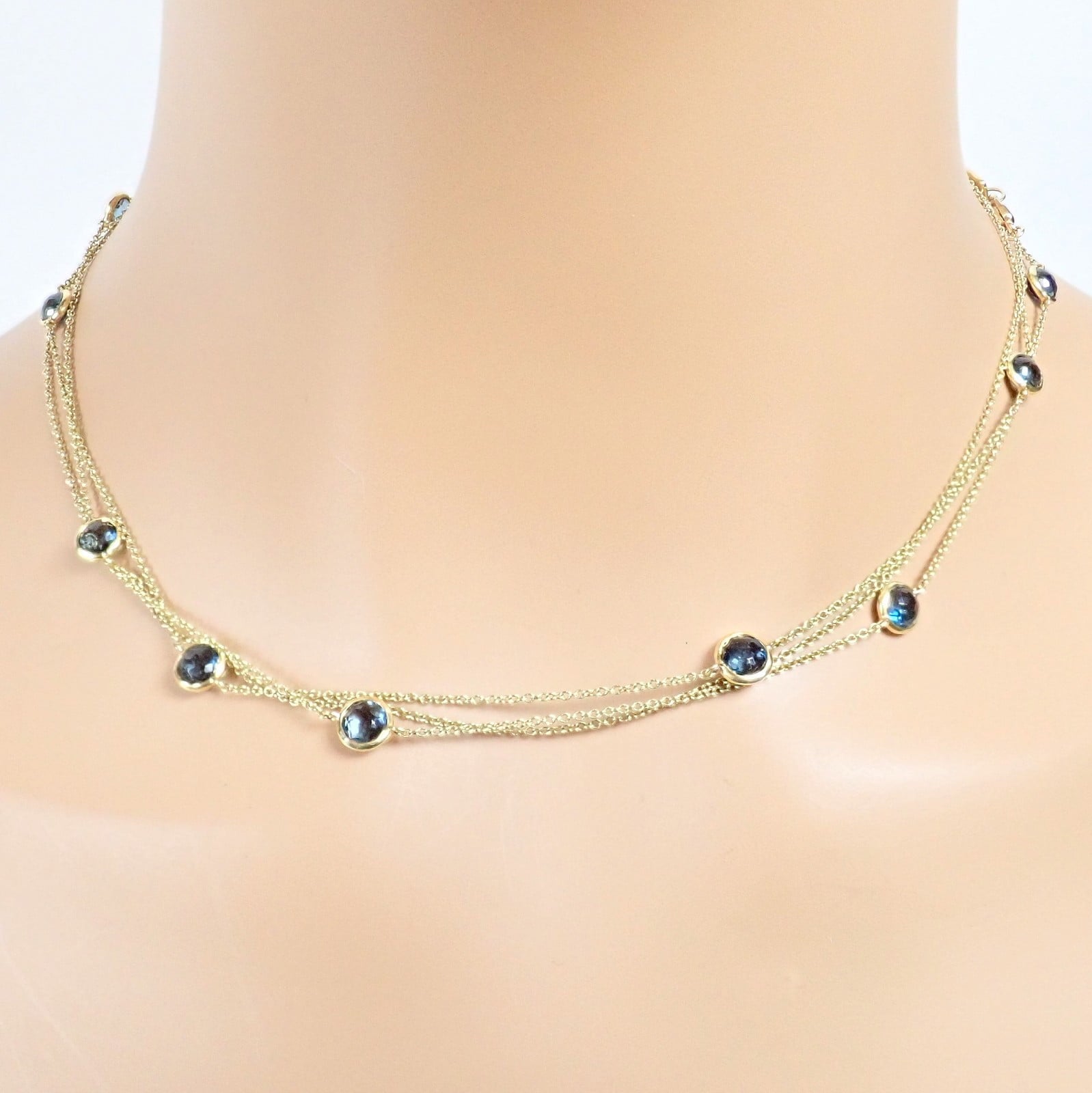 IPPOLITA Jewelry & Watches:Fine Jewelry:Necklaces & Pendants Ippolita 18k Yellow Gold 14 Station Blue Sapphire 48" Long Lollipop Necklace
