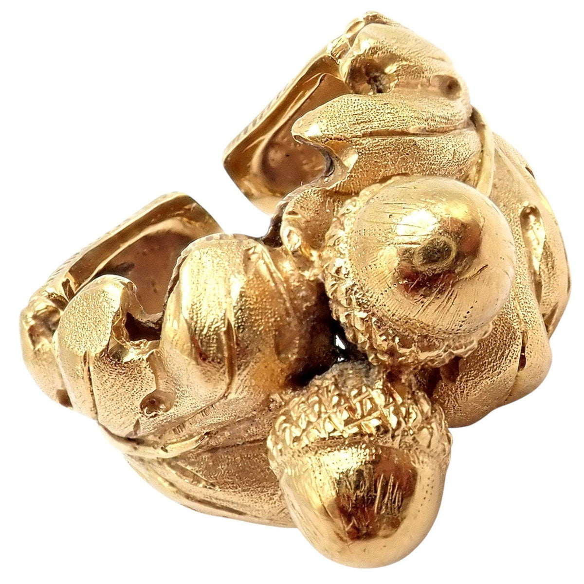 Buccellati Jewelry & Watches:Fine Jewelry:Rings Rare! Vintage Mario Buccellati 18k Yellow Gold Leaf Acorn Ring