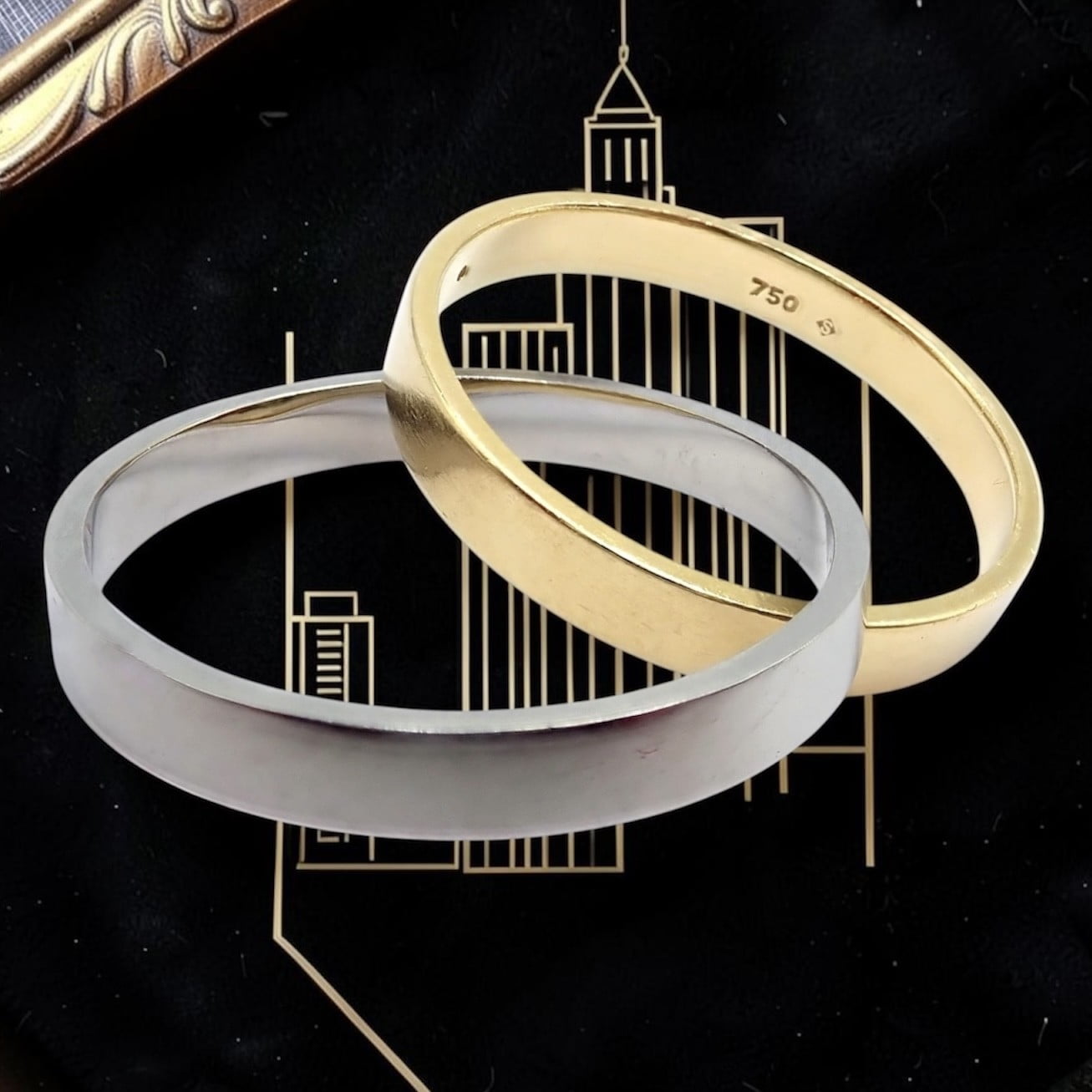 H.Stern Jewelry & Watches:Fine Jewelry:Rings Authentic! H. Stern 18k Yellow + White Gold Diamond Twin Rolling Band Ring sz 9