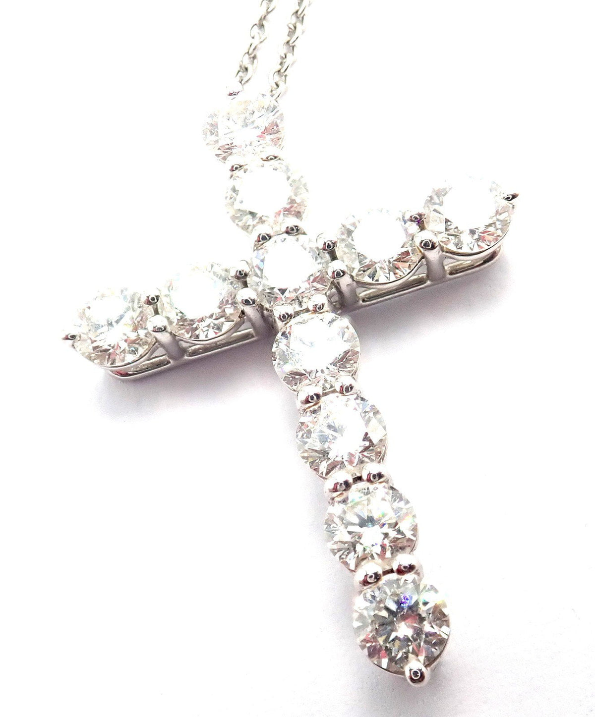 Tiffany & Co. Jewelry & Watches:Fine Jewelry:Necklaces & Pendants Authentic! Tiffany & Co Platinum Diamond Large Cross Pendant Necklace