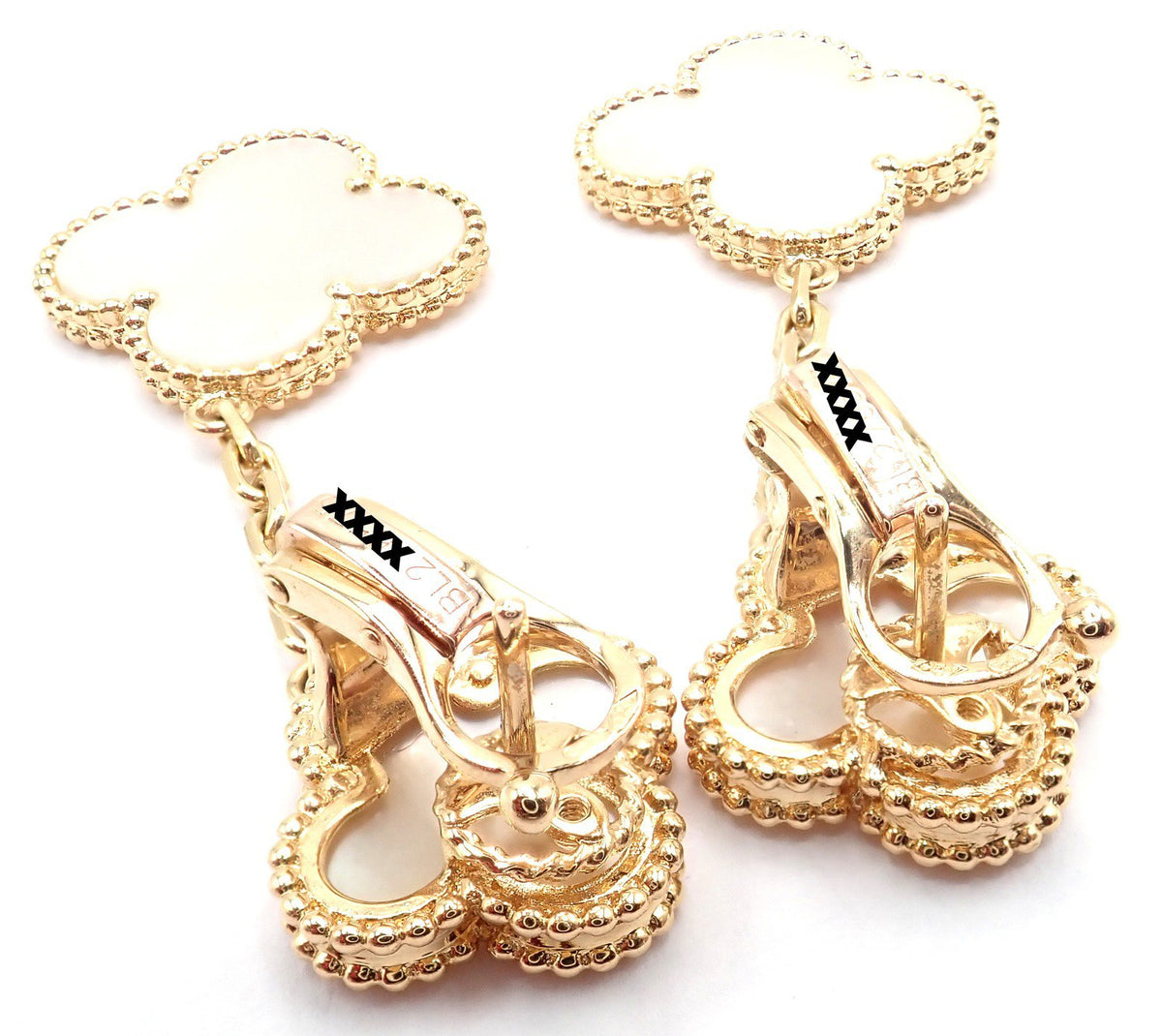Van Cleef & Arpels Jewelry & Watches:Fine Jewelry:Earrings Van Cleef & Arpels 18k Yellow Gold Magic Alhambra Mother Of Pearl Earrings Paper
