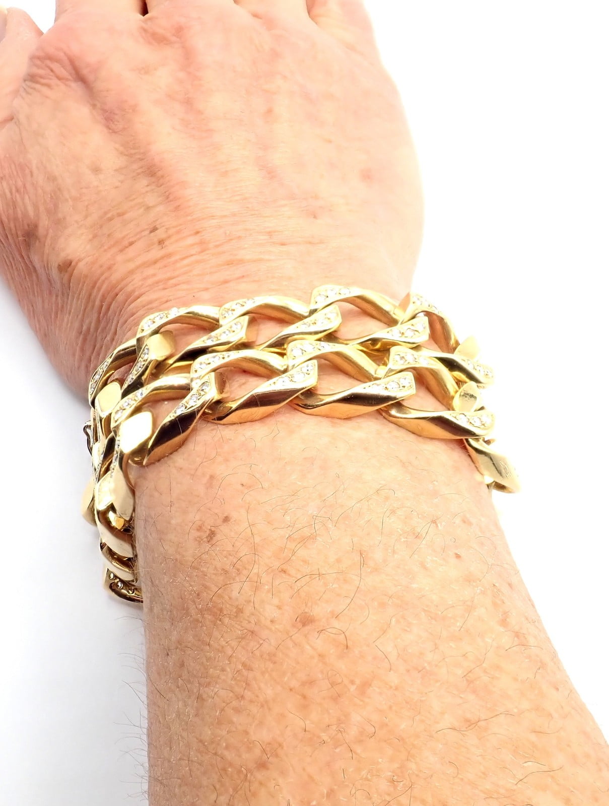 Bvlgari Jewelry & Watches:Fine Jewelry:Necklaces & Pendants Authentic! Bvlgari Bulgari 18k Yellow Gold Diamond Two Link Bracelets Necklace