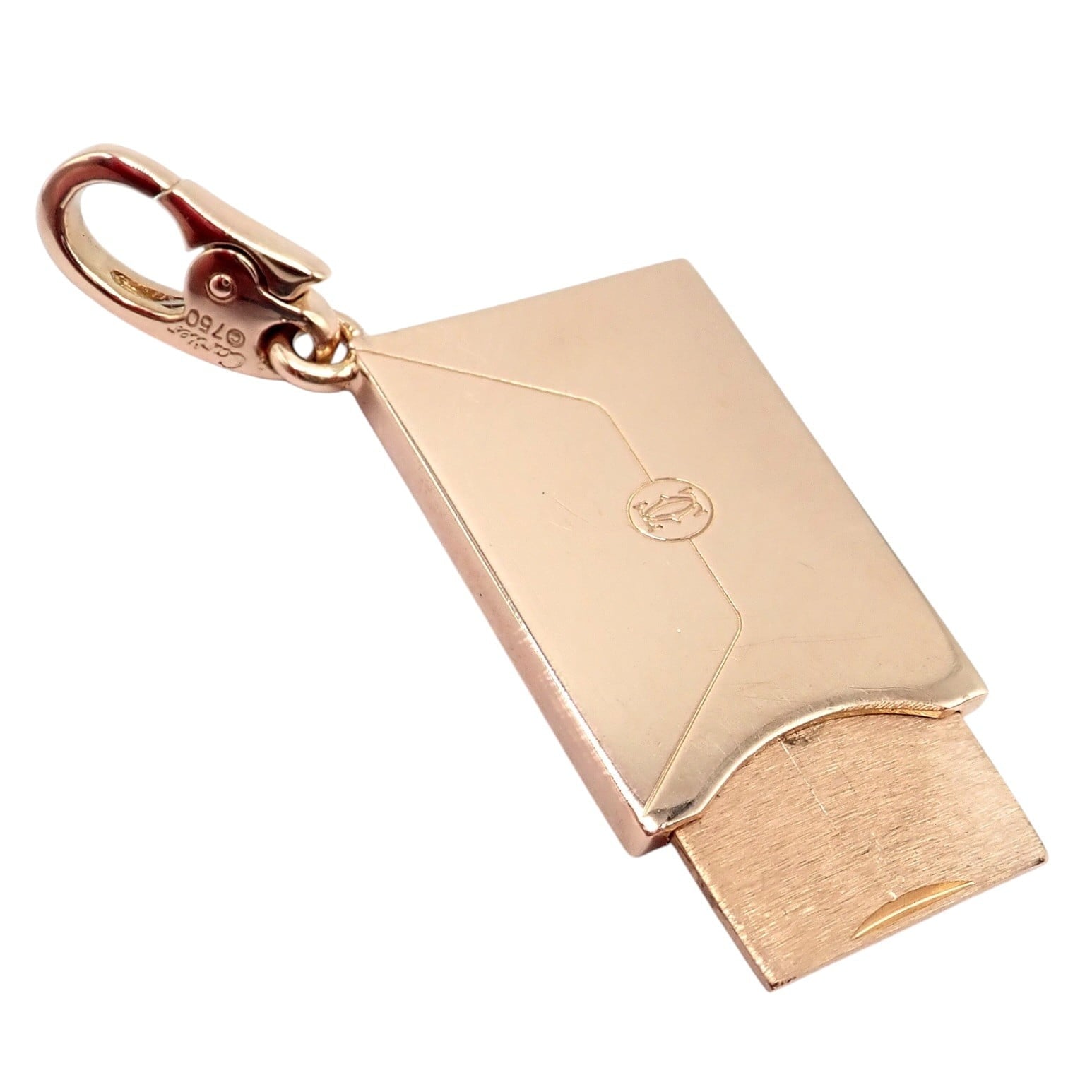 Cartier Jewelry & Watches:Fine Jewelry:Necklaces & Pendants Authentic! Cartier 18k Rose Gold Love Letter Envelope Diamond Pendant Charm