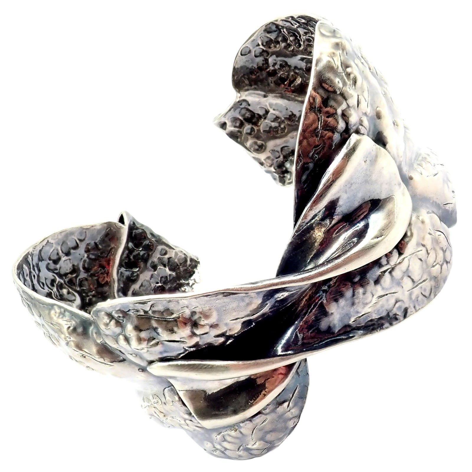 Buccellati Jewelry & Watches:Fine Jewelry:Bracelets & Charms Rare! Vintage Mario Buccellati Silver Magnolia Leaf Branch Cuff Bracelet