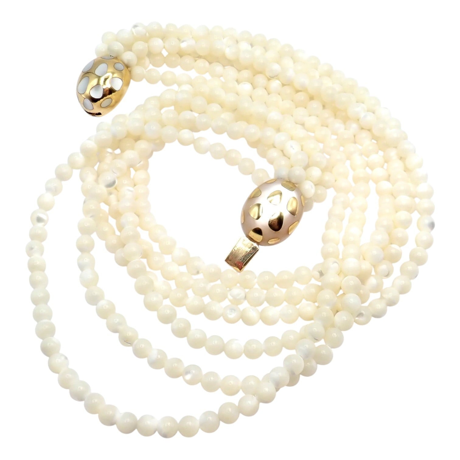 Tiffany & Co. Jewelry & Watches:Fine Jewelry:Necklaces & Pendants Tiffany & Co Cummings 18k Gold Mother Of Pearl Bead Positive Torsade Necklace