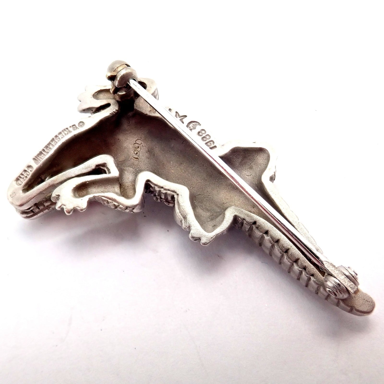 Rare! Vintage Kieselstein Cord 18k White Gold Alligator Brooch Pin 1988 | Fortrove