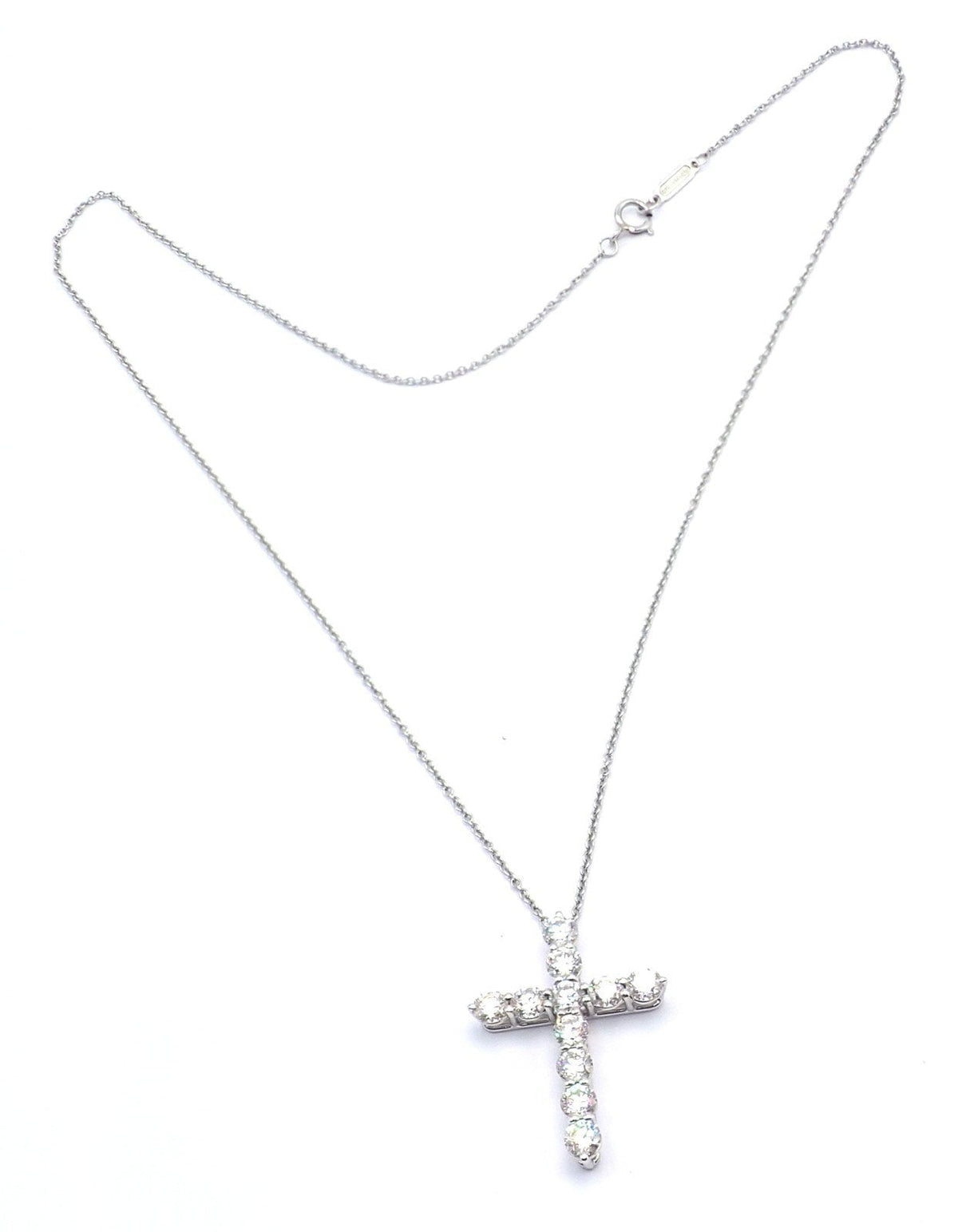 Tiffany & Co. Jewelry & Watches:Fine Jewelry:Necklaces & Pendants Authentic! Tiffany & Co Platinum Diamond Large Cross Pendant Necklace