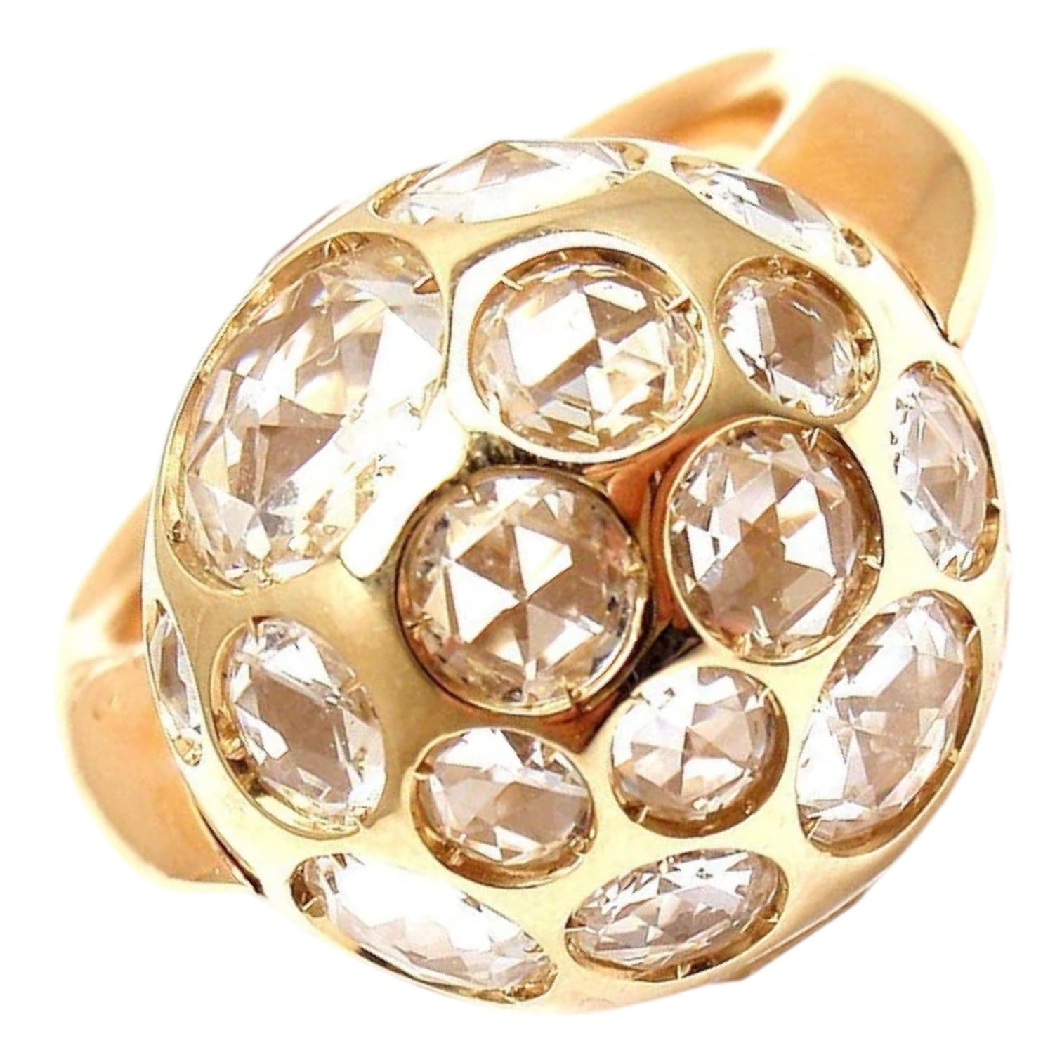 AUTHENTIC Pomellato Harem 18K Yellow Gold Rock Crystal Ring Sz 5 | Fortrove