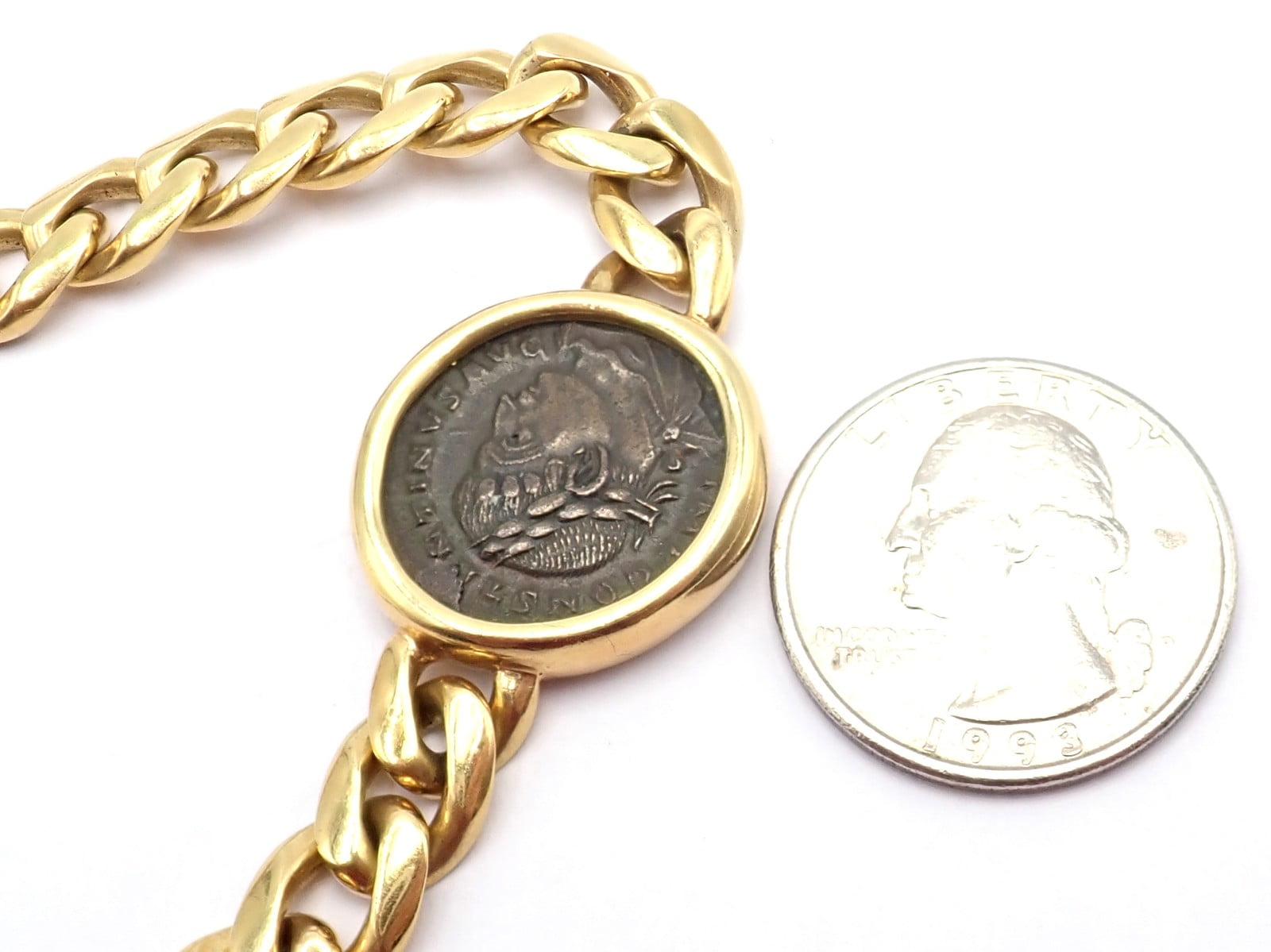 Bvlgari Jewelry & Watches:Fine Jewelry:Necklaces & Pendants Bvlgari Bulgari 18k Yellow Gold Antique 8 Coin Monete 32" Long Link Necklace