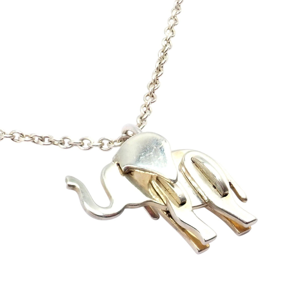 Tiffany & Co. Jewelry & Watches:Fine Jewelry:Necklaces & Pendants Rare! Tiffany & Co Silver Save The Wild Elephant Puzzle Pendant Necklace