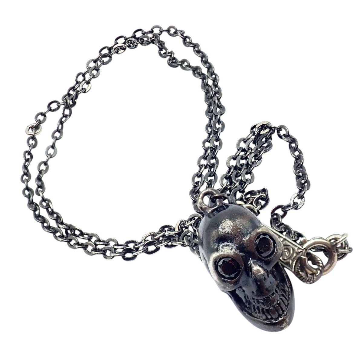 Loree Rodkin Jewelry & Watches:Fine Jewelry:Necklaces & Pendants Rare! Vintage Loree Rodkin Blackened Silver Charming Skull Necklace 20"