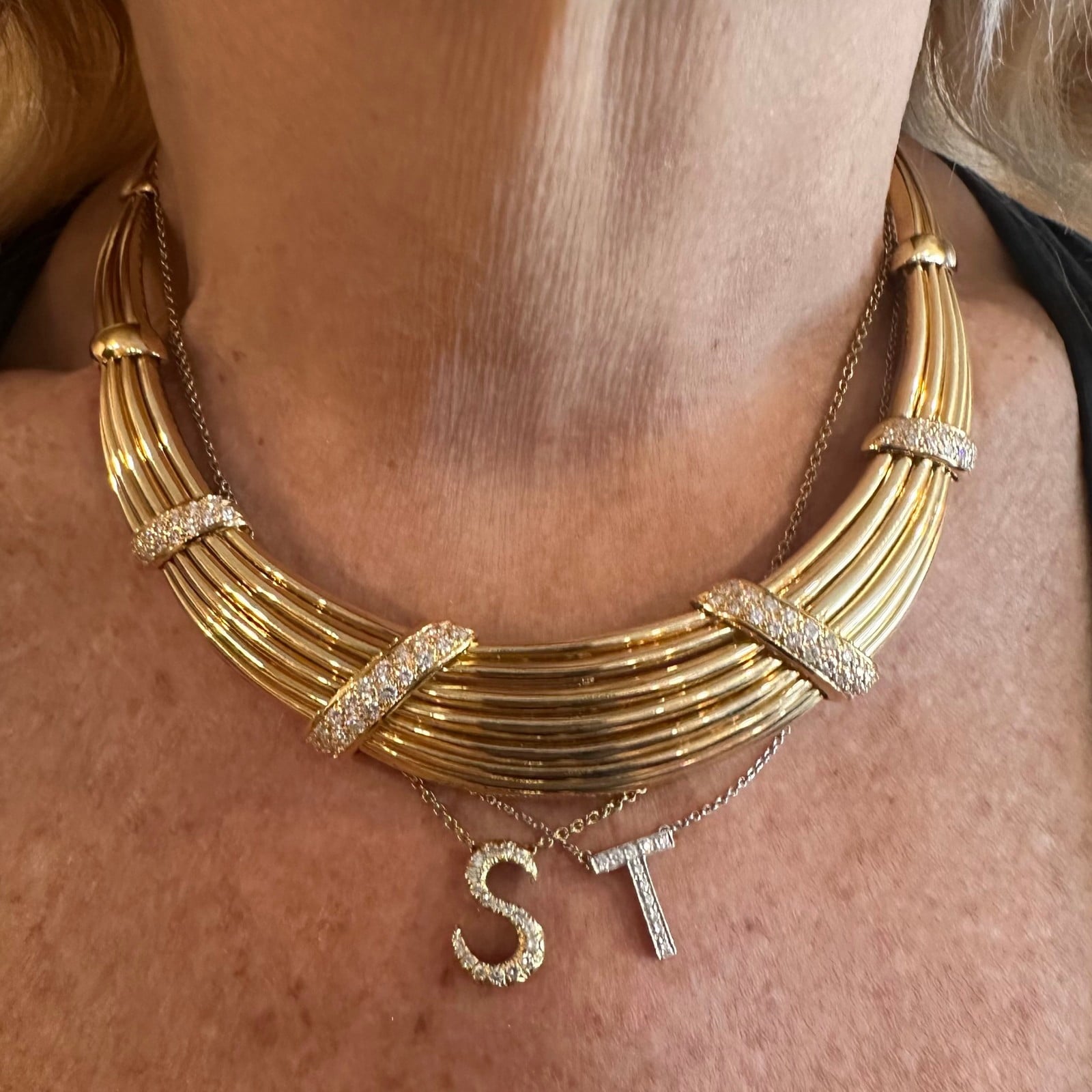 Van Cleef & Arpels Jewelry & Watches:Fine Jewelry:Necklaces & Pendants Vintage! Authentic Van Cleef & Arpels 18k Yellow Gold Diamond Choker Necklace
