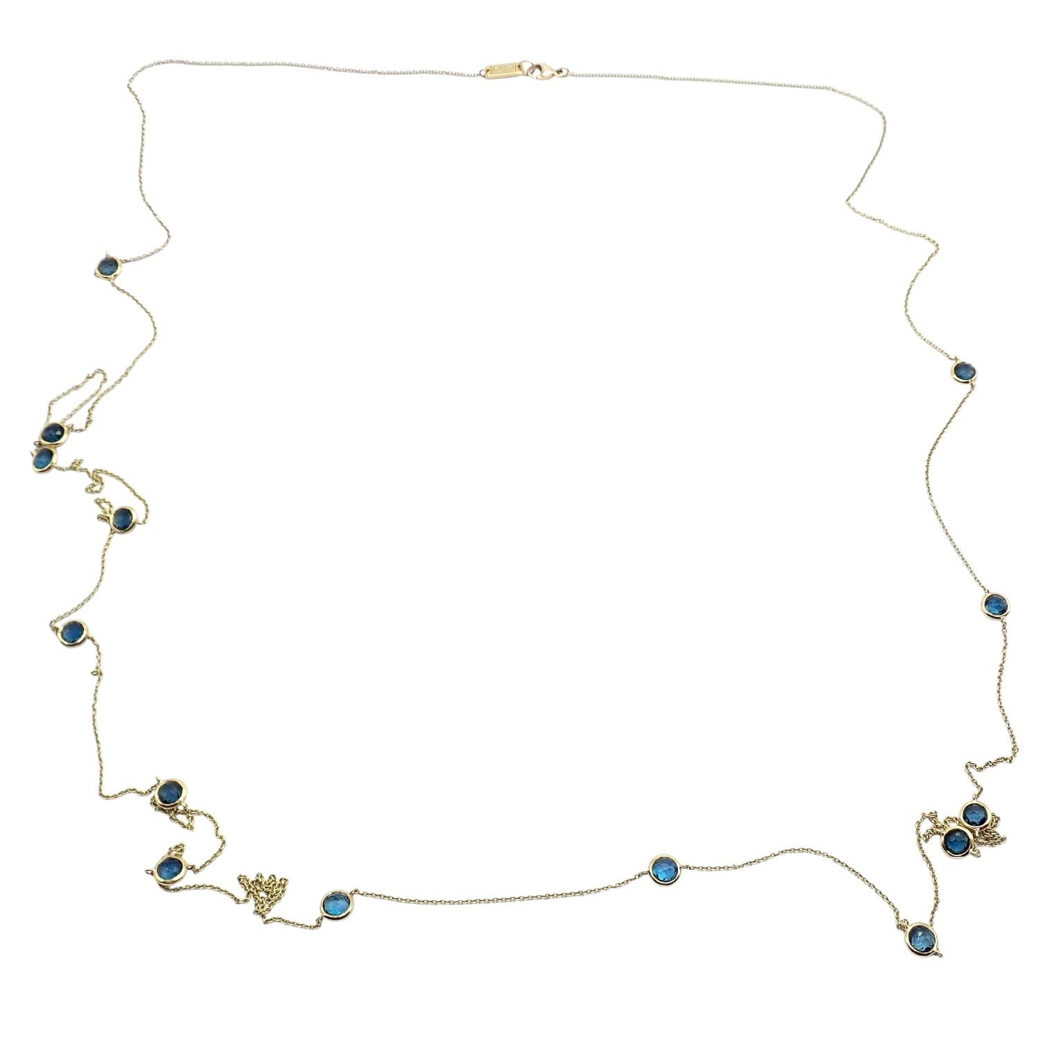 IPPOLITA Jewelry & Watches:Fine Jewelry:Necklaces & Pendants Ippolita 18k Yellow Gold 14 Station Blue Sapphire 48" Long Lollipop Necklace