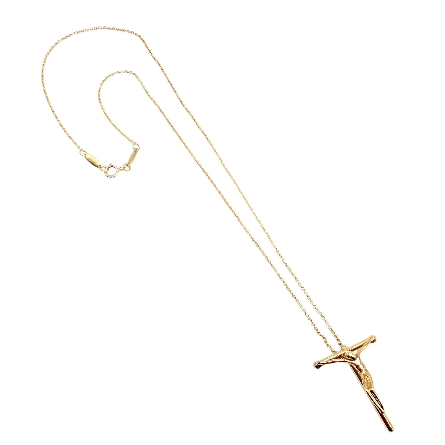Vintage! Tiffany & Co Peretti 18k Gold Jesus Rosary Cross Pendant Necklace | Fortrove