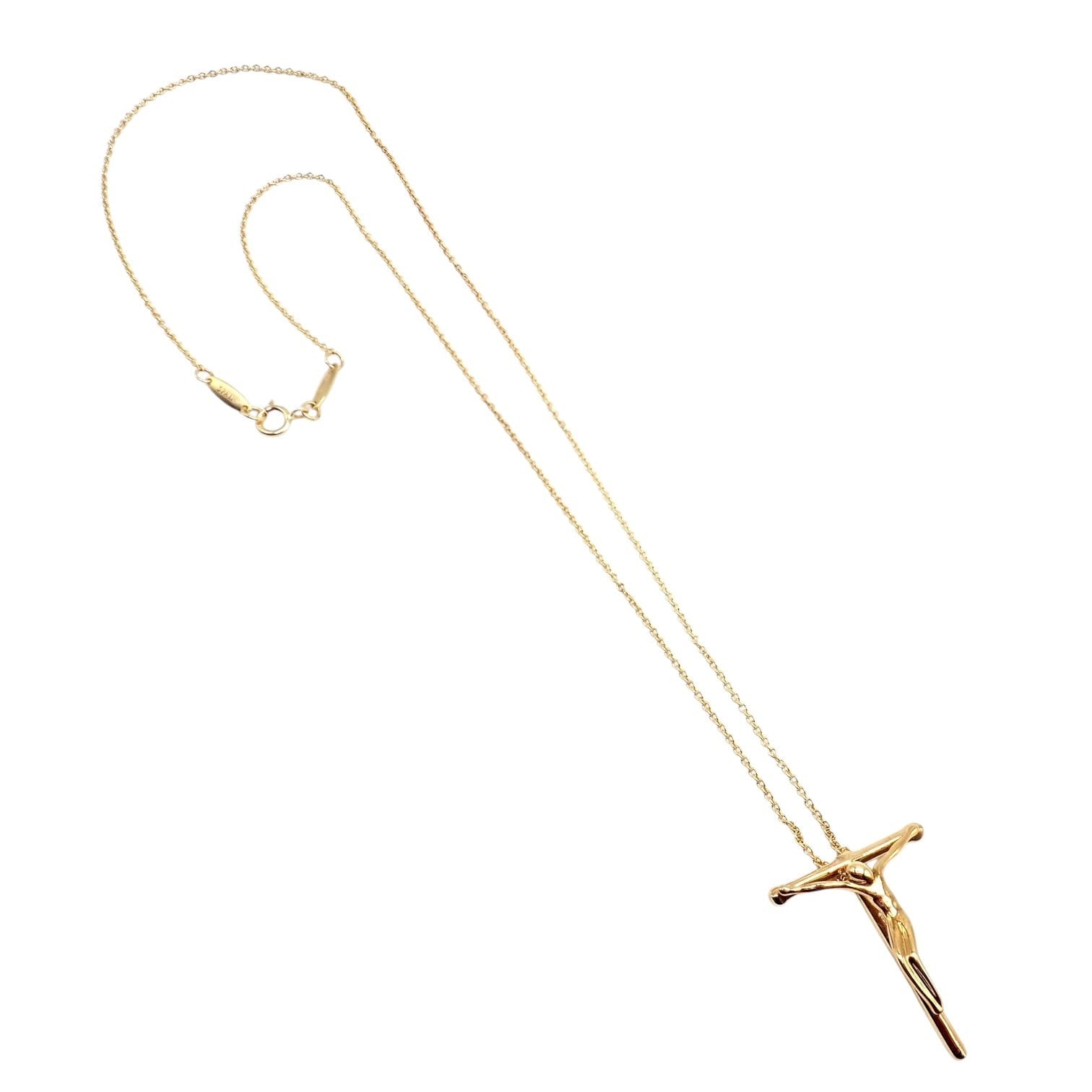 Tiffany & Co. Jewelry & Watches:Fine Jewelry:Necklaces & Pendants Vintage! Tiffany & Co Peretti 18k Gold Jesus Rosary Cross Pendant Necklace