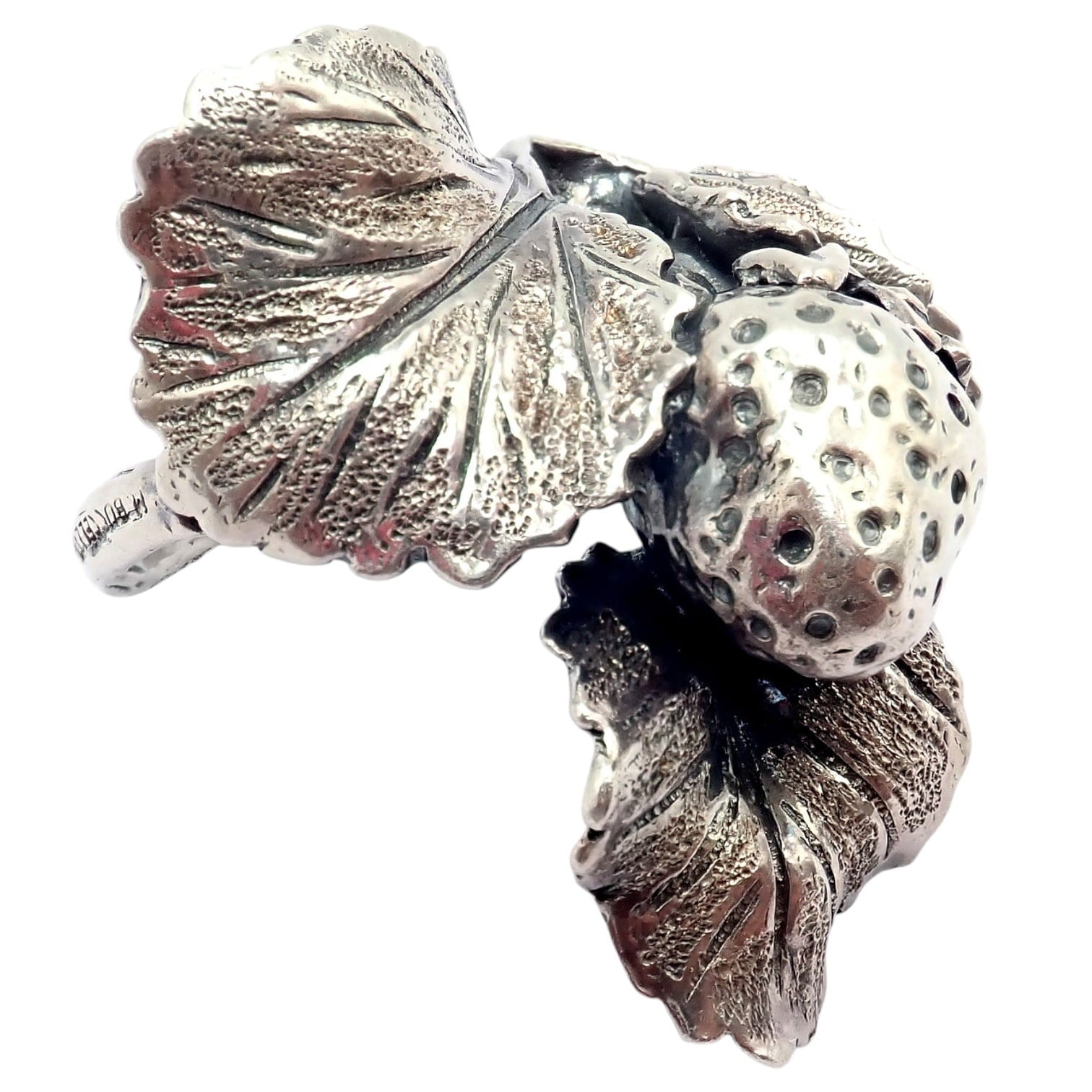 Buccellati Jewelry & Watches:Fine Jewelry:Rings Rare! Vintage Mario Buccellati Silver Strawberry Leaf Branch Ring Sz 7